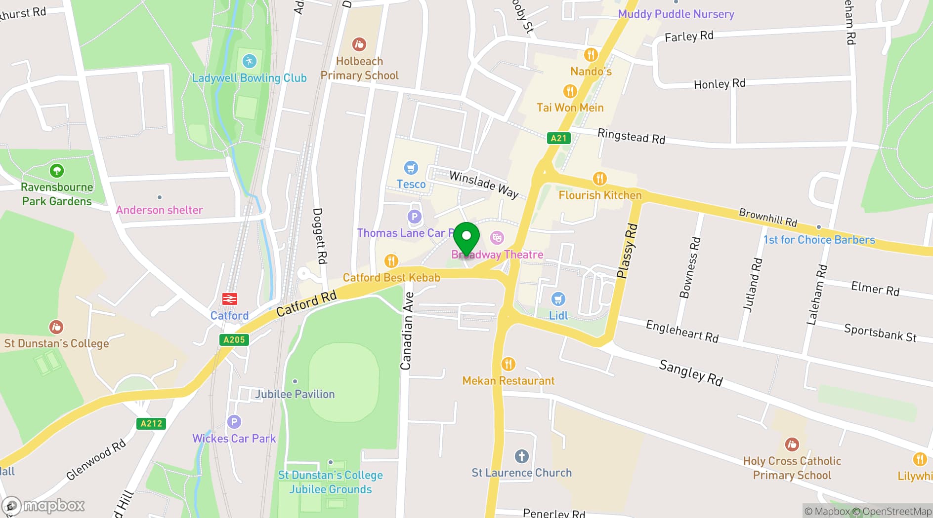 Map showing Broadway Theatre