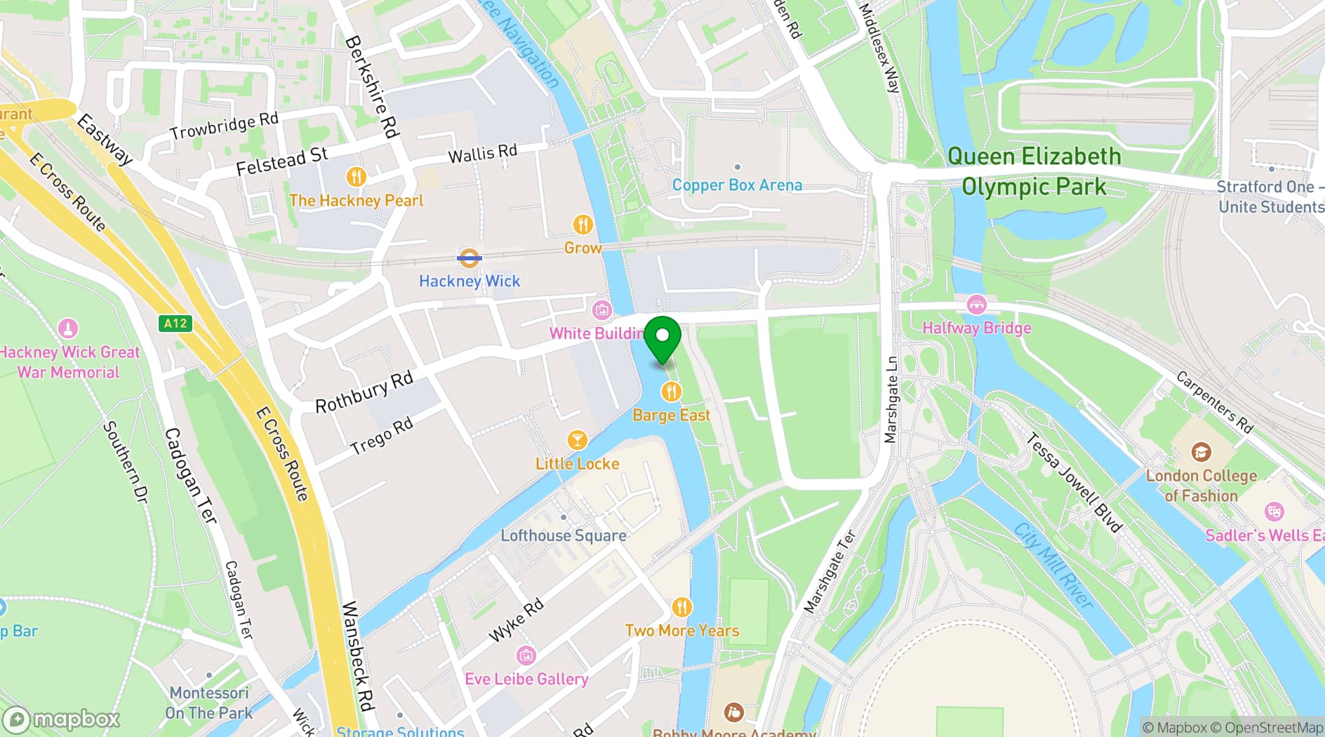 Map showing The Milk Float