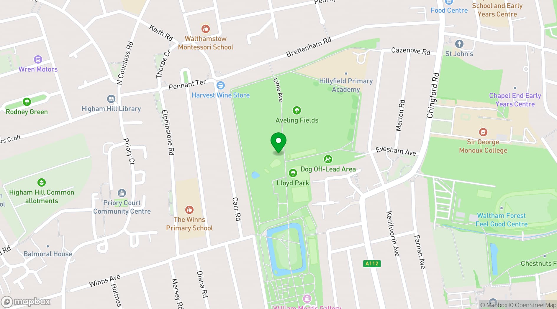 Map showing William Morris Gallery