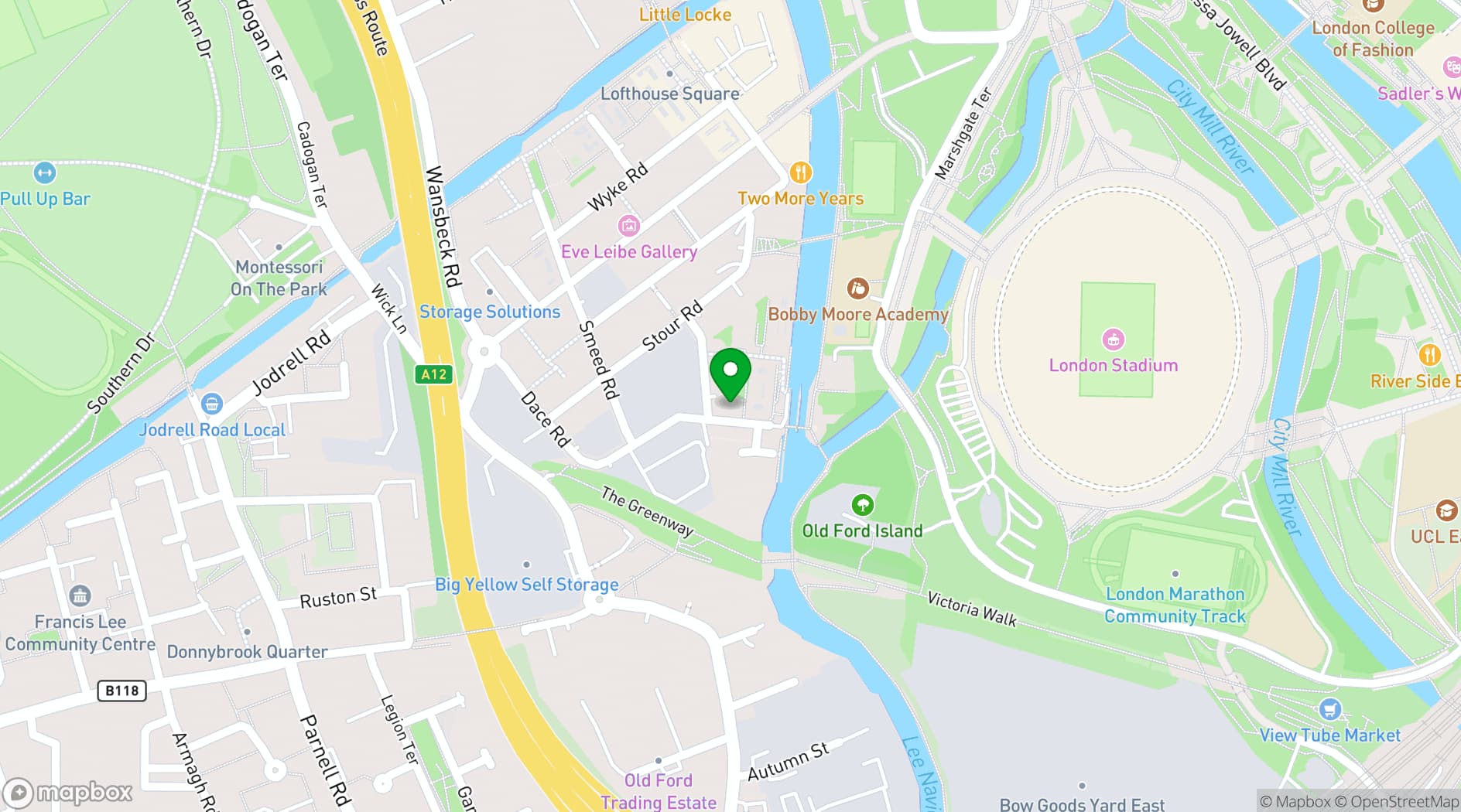Map showing Large private studio East London