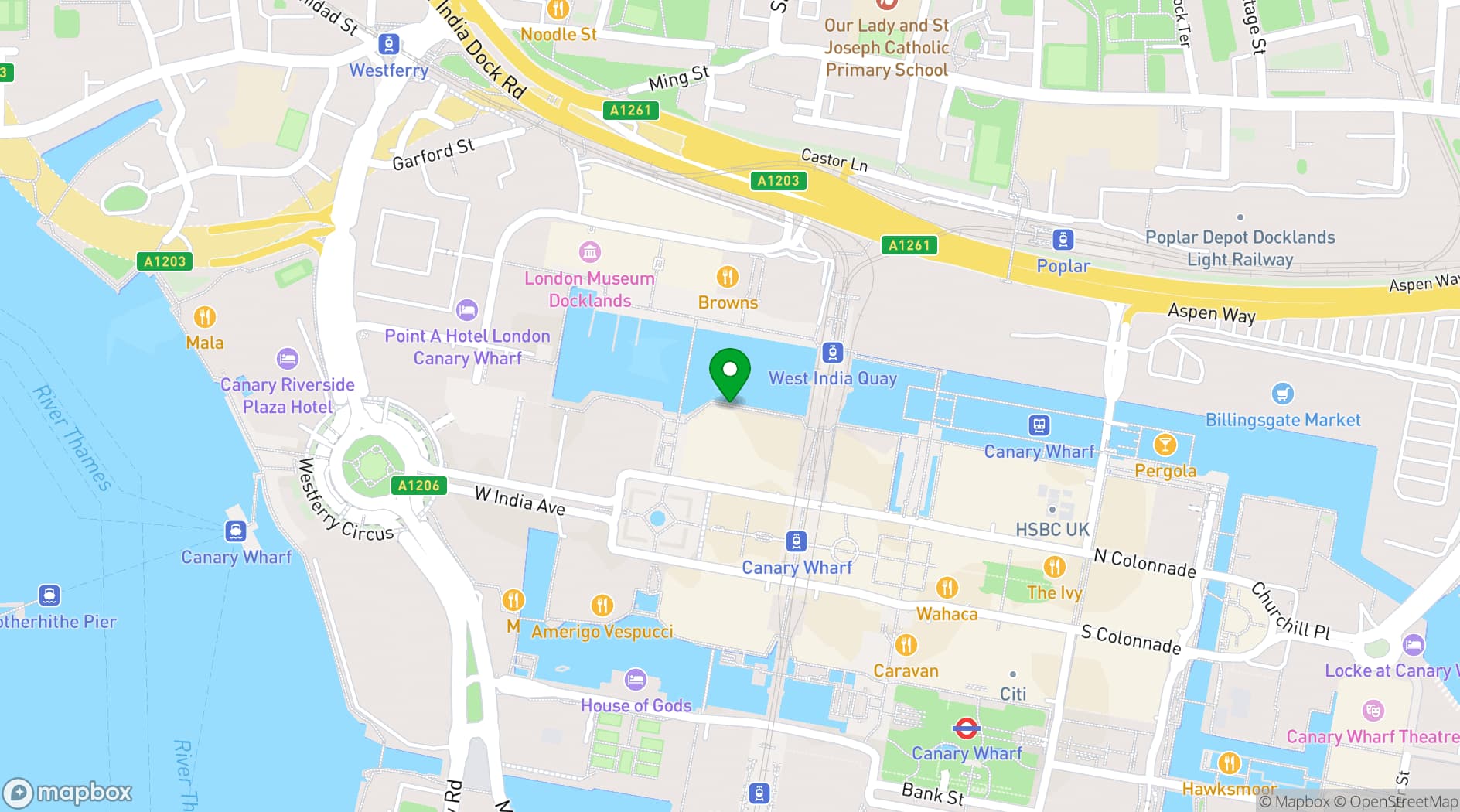 Map showing FAIRGAME - Canary Wharf