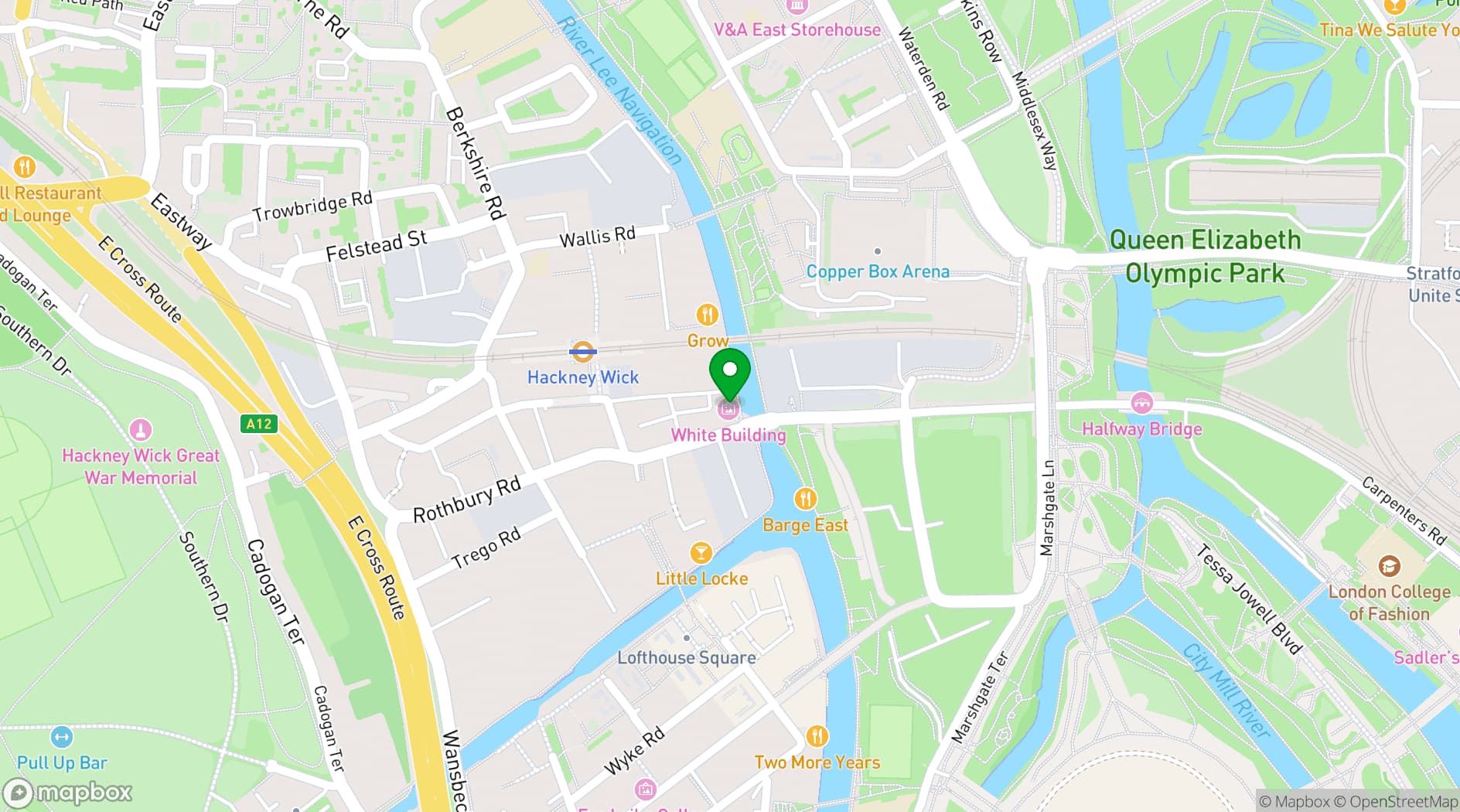 Map showing CRATE Brewery & Pizzeria
