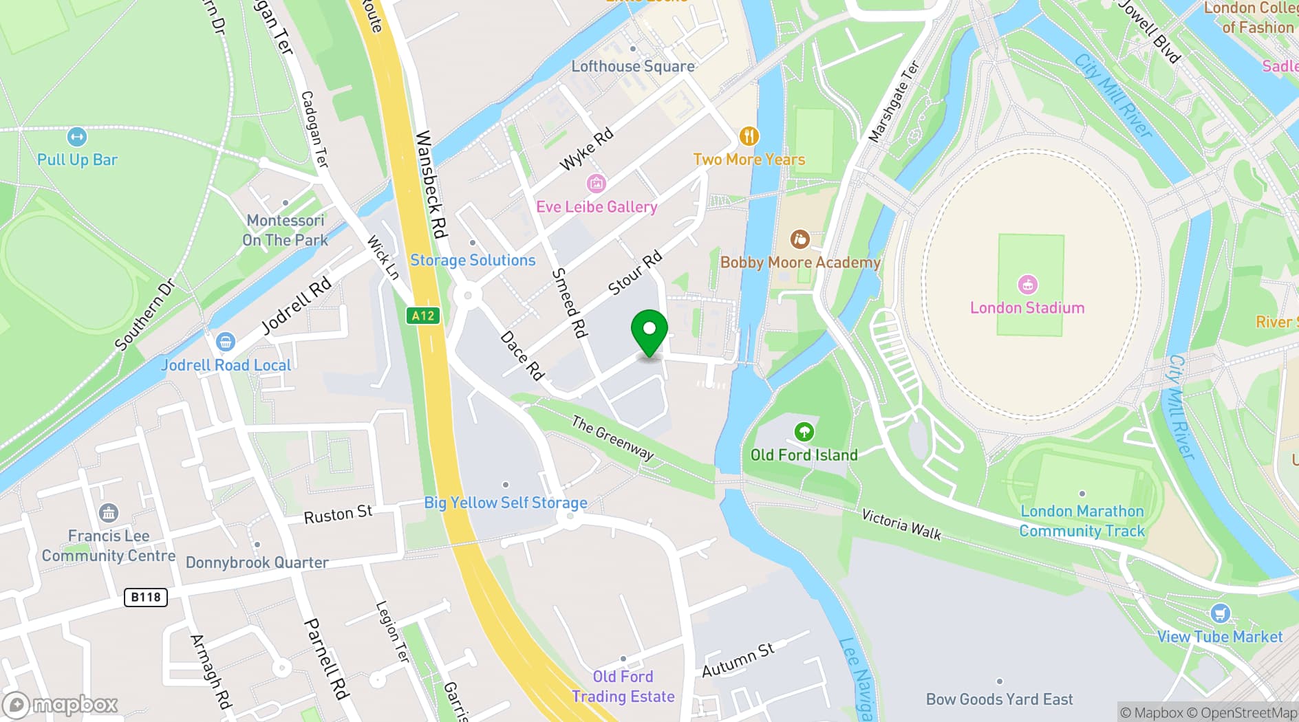 Map showing London Centre for Book Arts