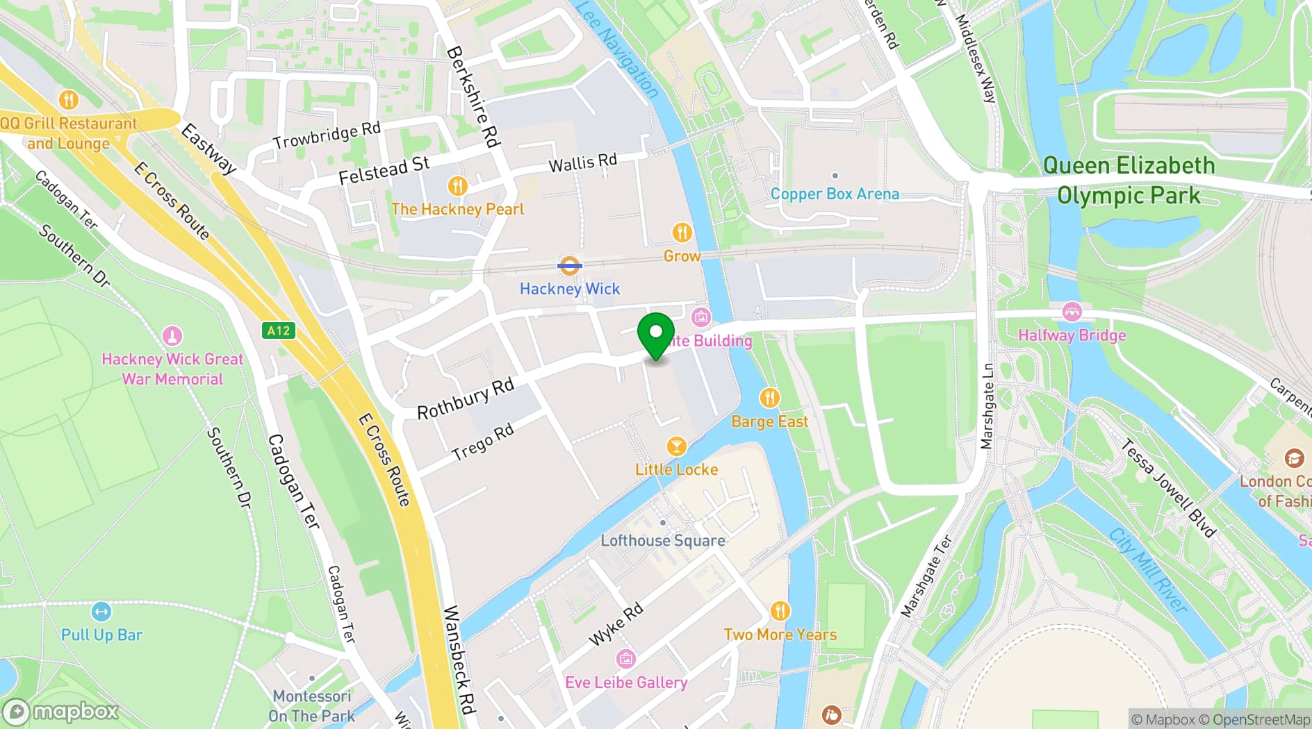 Map showing East London Burlesque