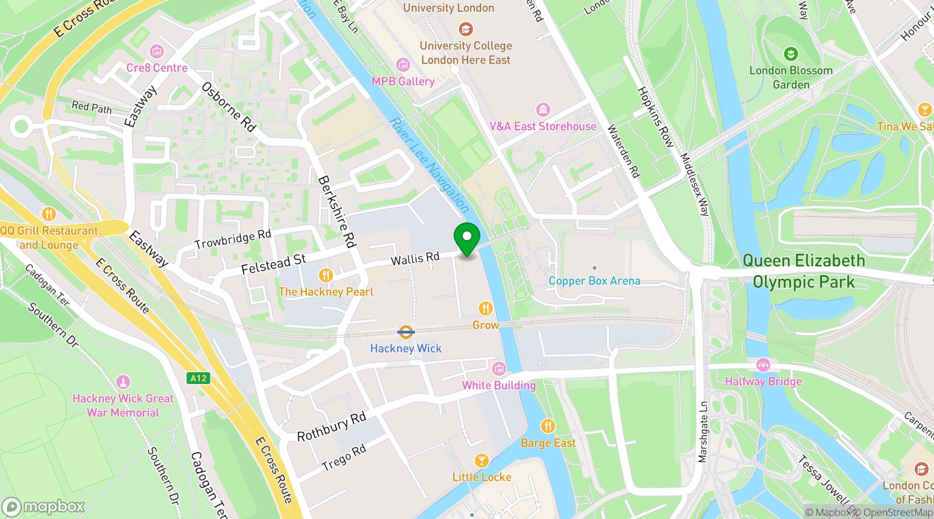 Map showing No90 Hackney Wick