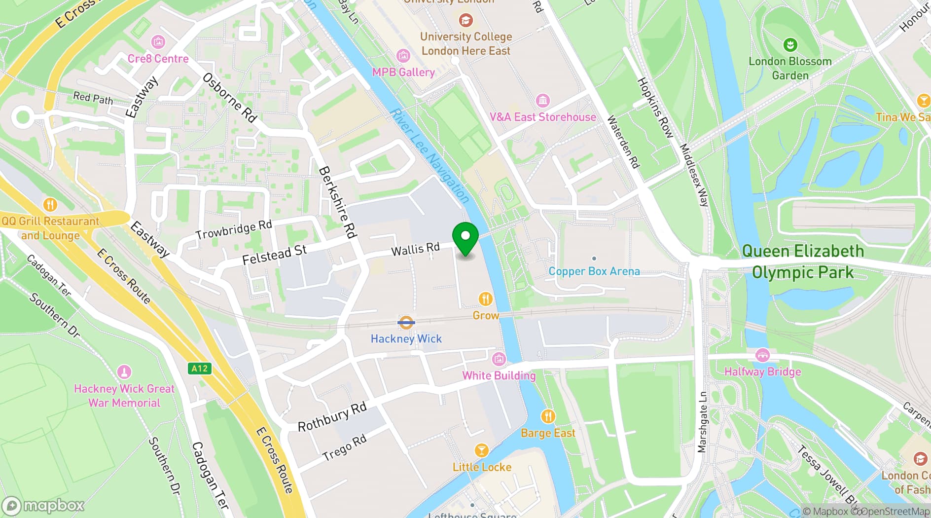 Map showing No90 Hackney Wick