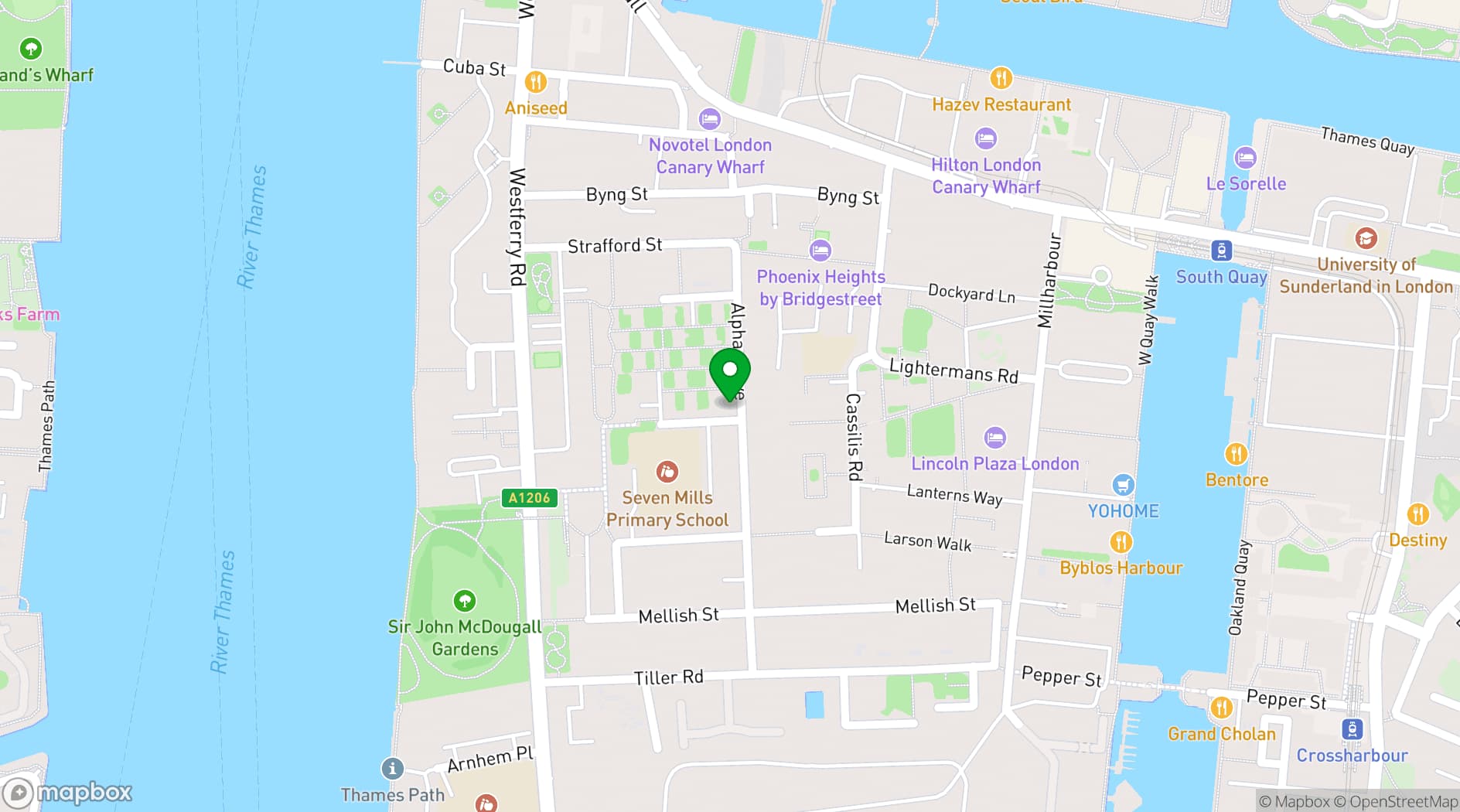 Map showing Alpha Grove Community Centre