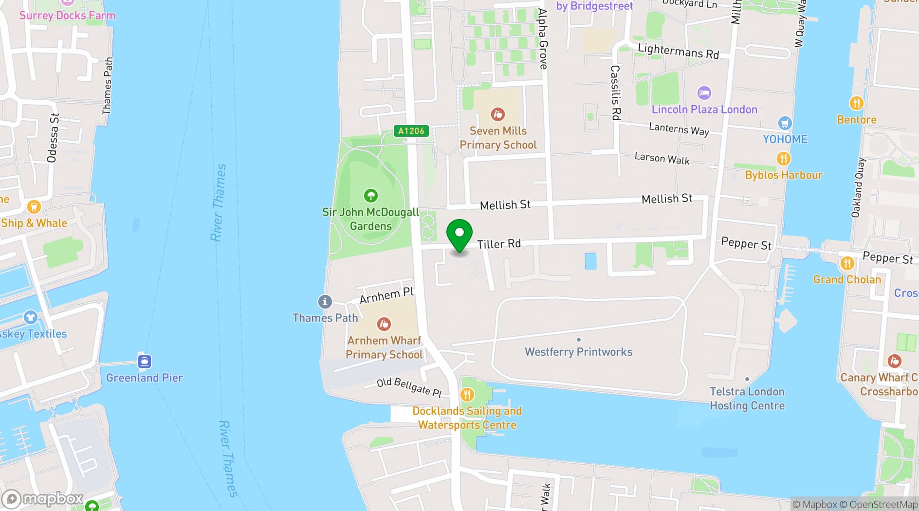 Map showing West End On The Thame