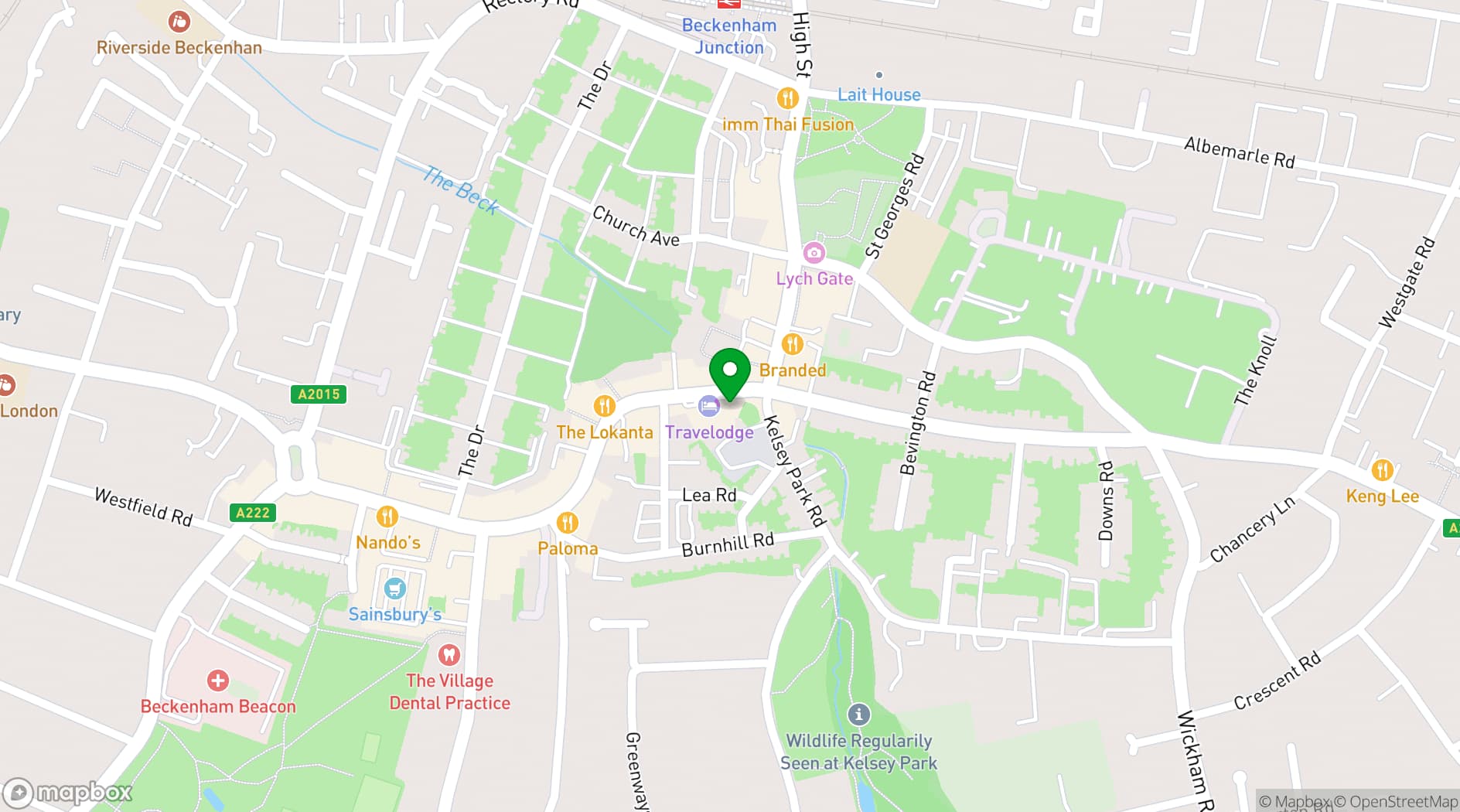 Map showing Kelsey House Bar & Kitchen