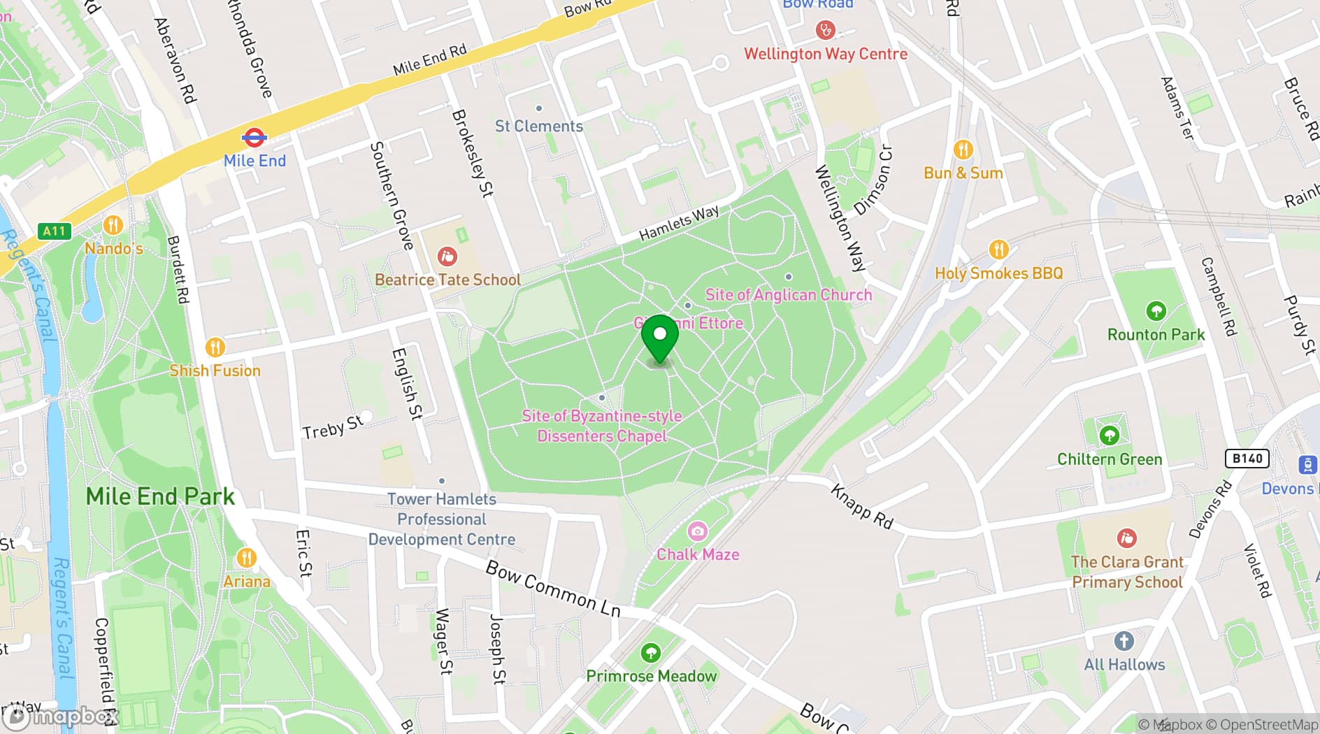 Map showing Soane centre