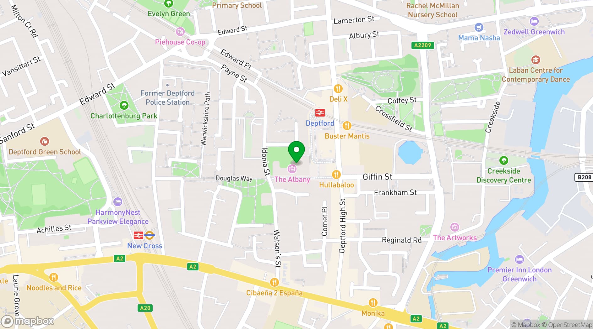 Map showing The Albany 