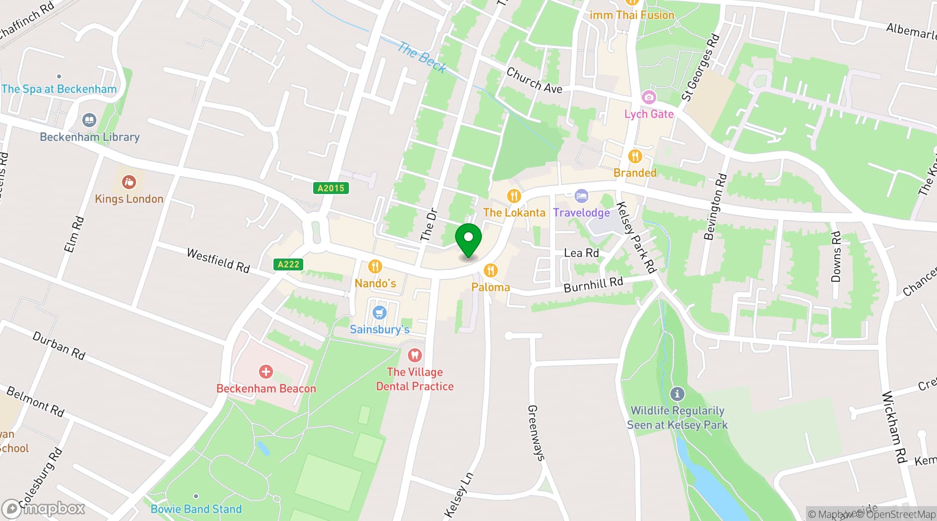 Map showing Palms Caribbean Fusion