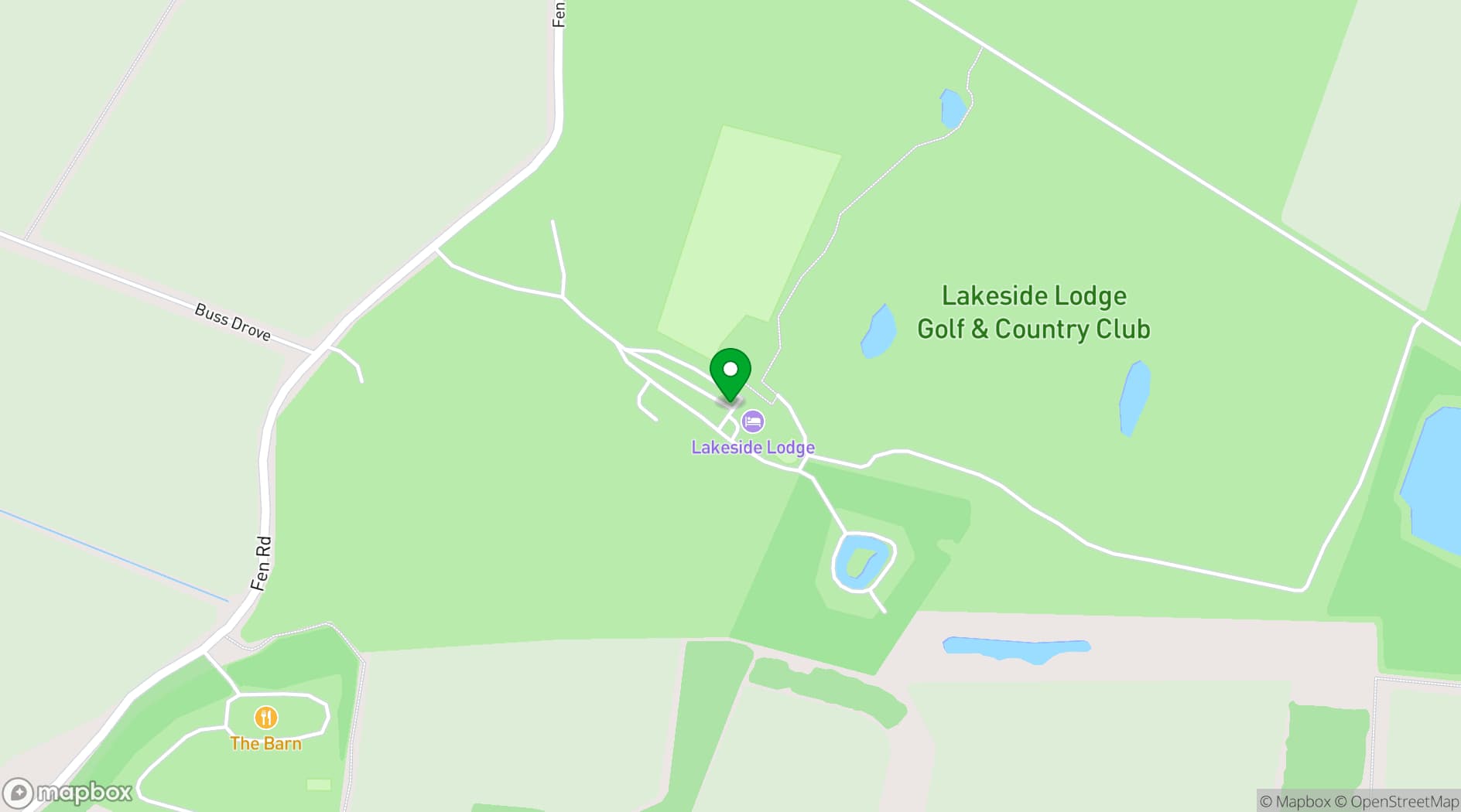 Map showing Lakeside Lodge Golf & Country Club