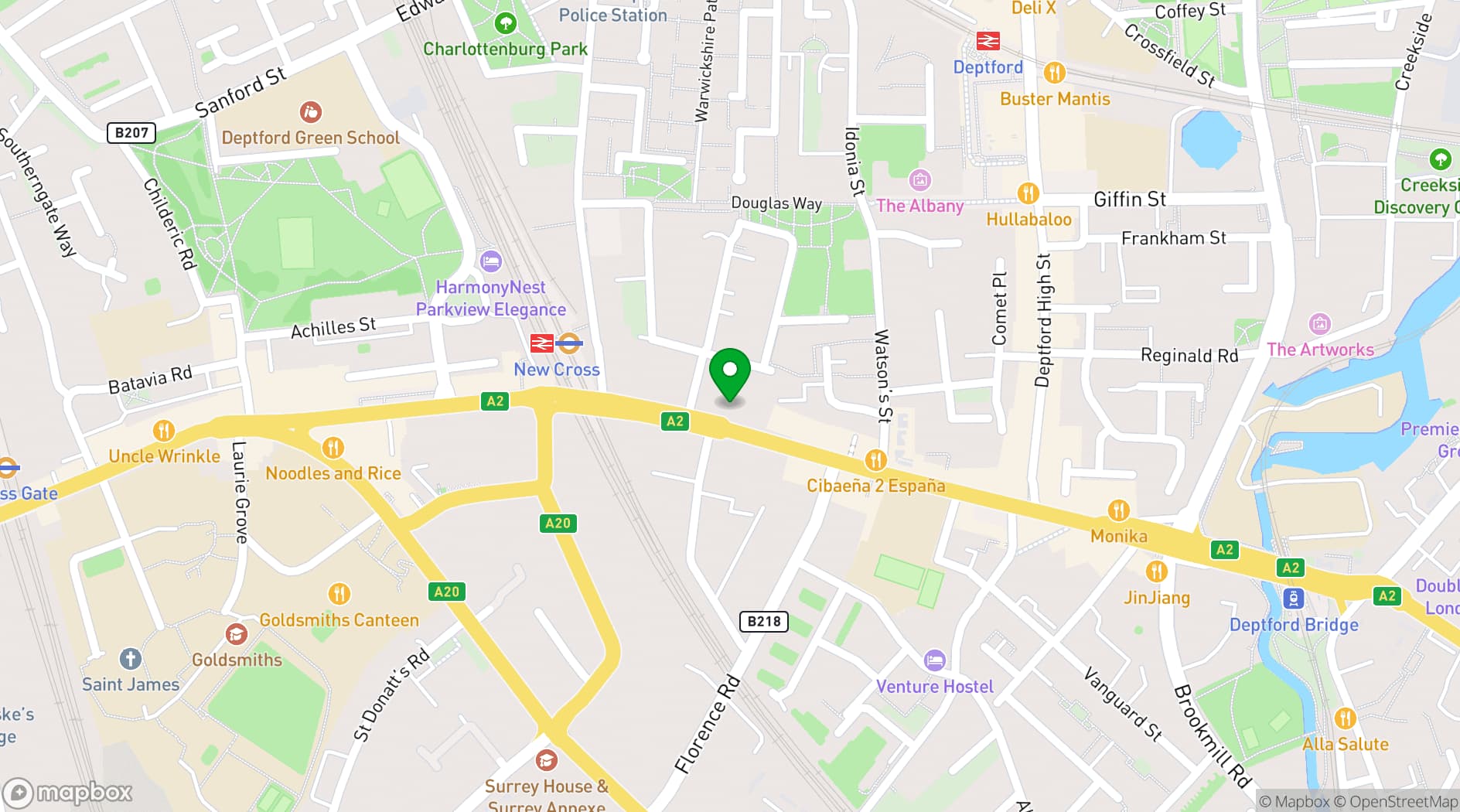 Map showing The London Theatre