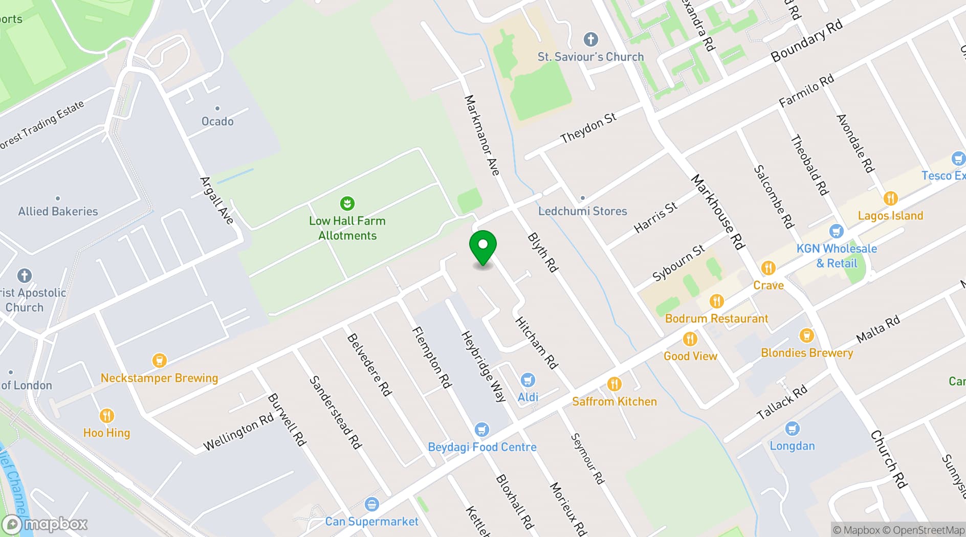 Map showing Yellow Hat Studios