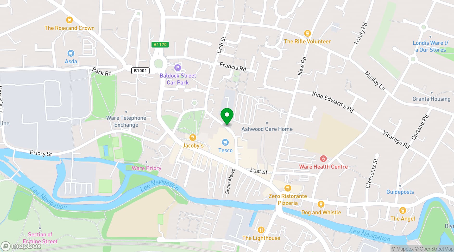 Map showing Hamilton International Training Academy