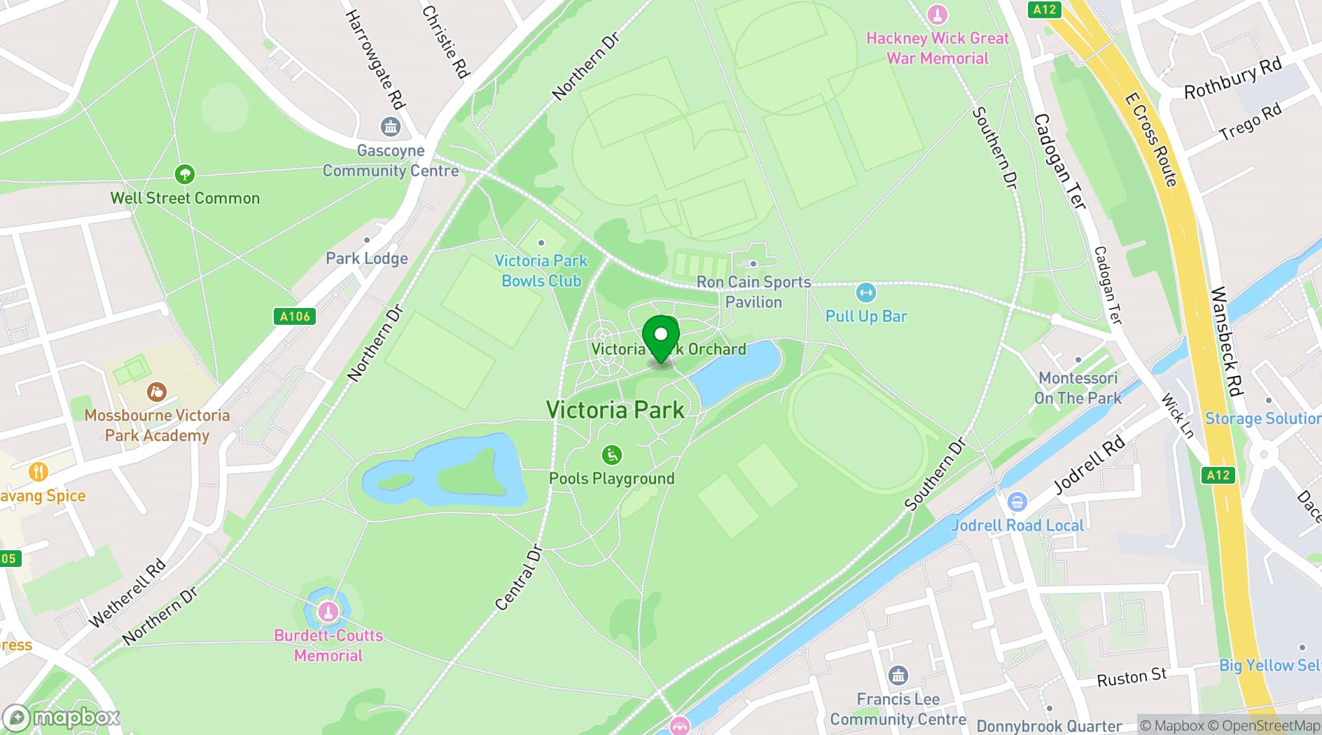 Map showing The Peoples Park Tavern