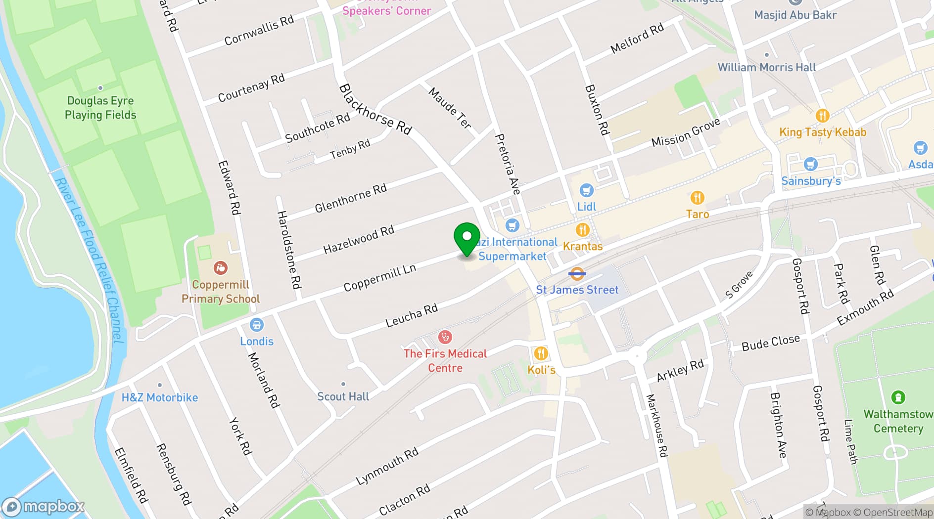 Map showing The Mill