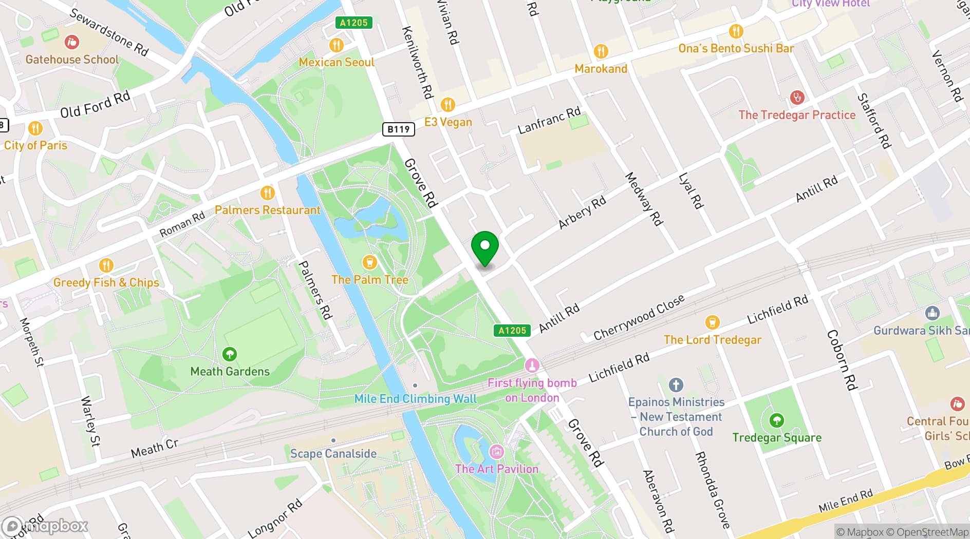 Map showing The Victoria