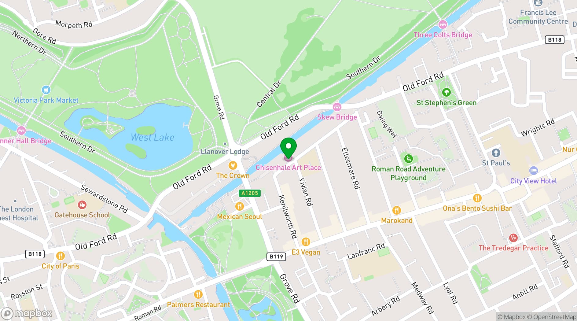 Map showing Chisenhale Dance Space