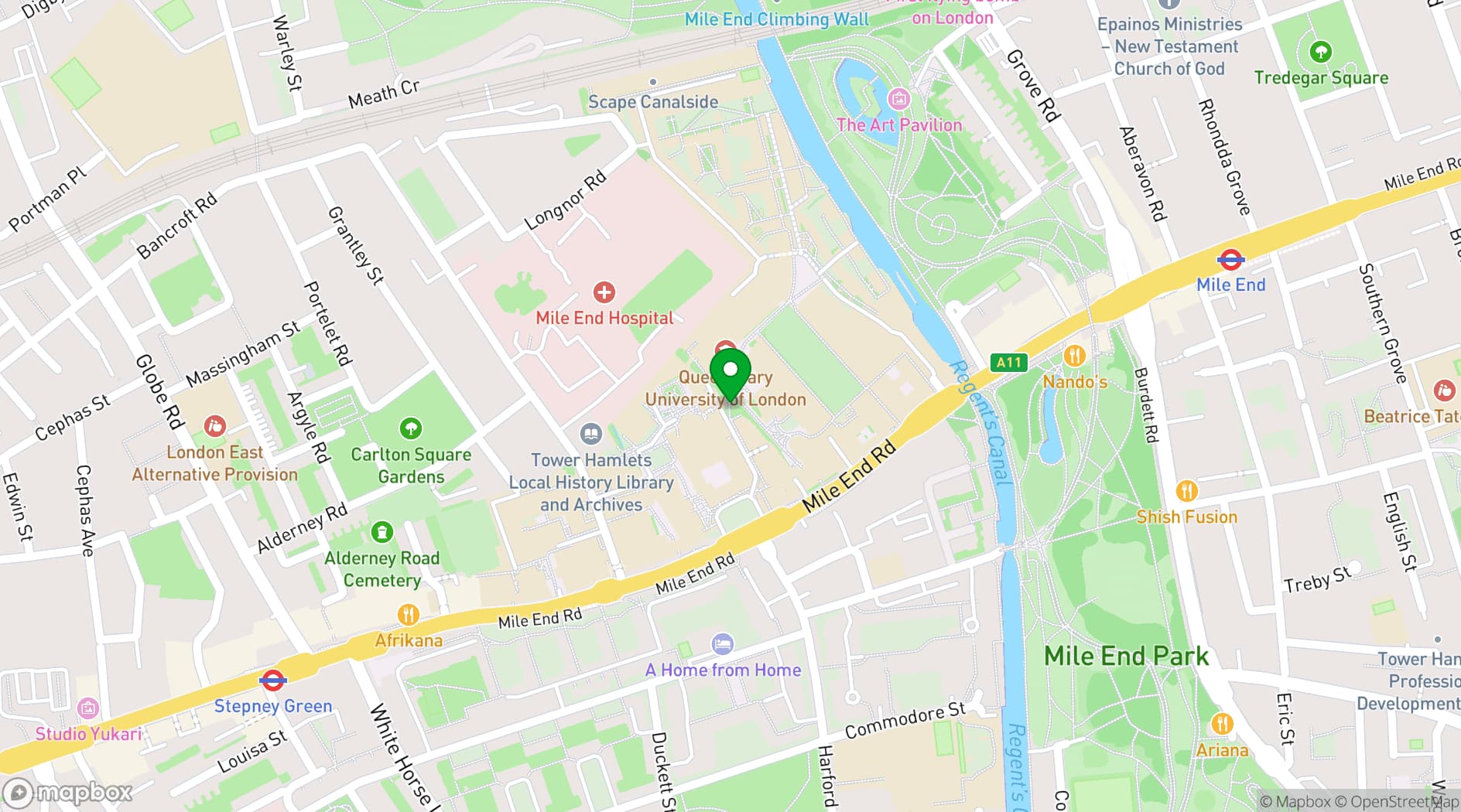 Map showing The Shield Bar Cafe 