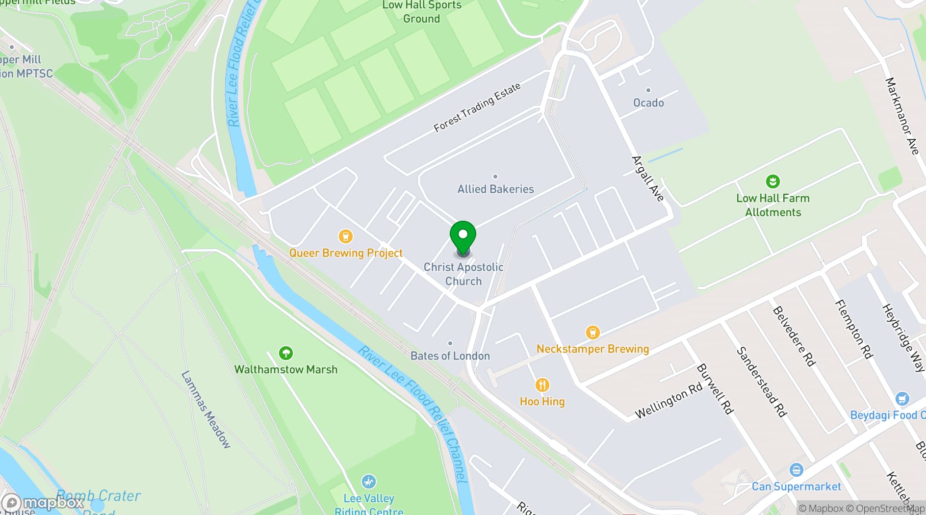 Map showing Bright, Spacious Warehouse North-East London