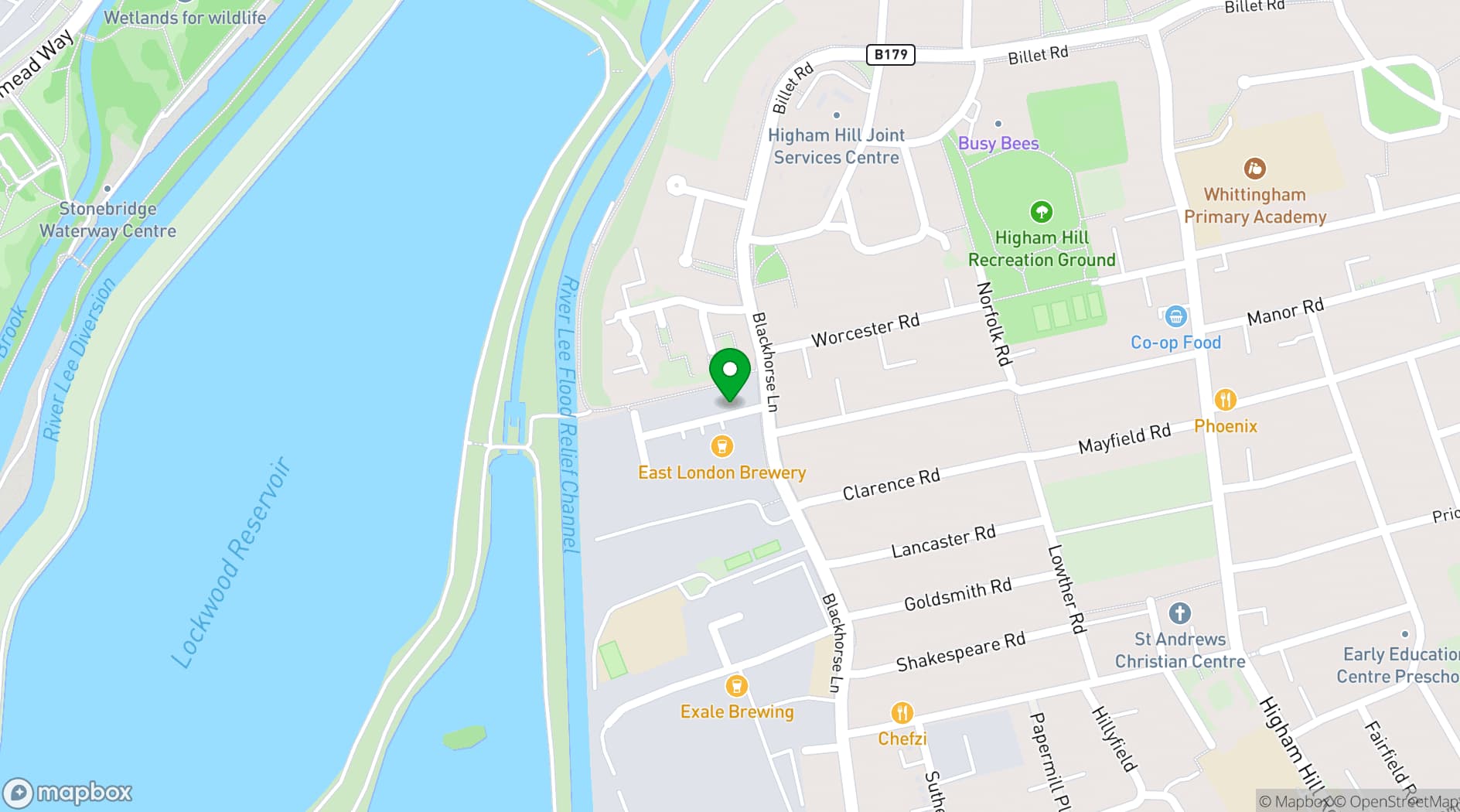 Map showing 40FT Brewery