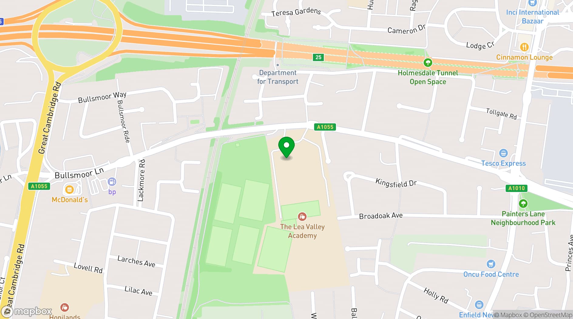 Map showing Lea Valley Academy