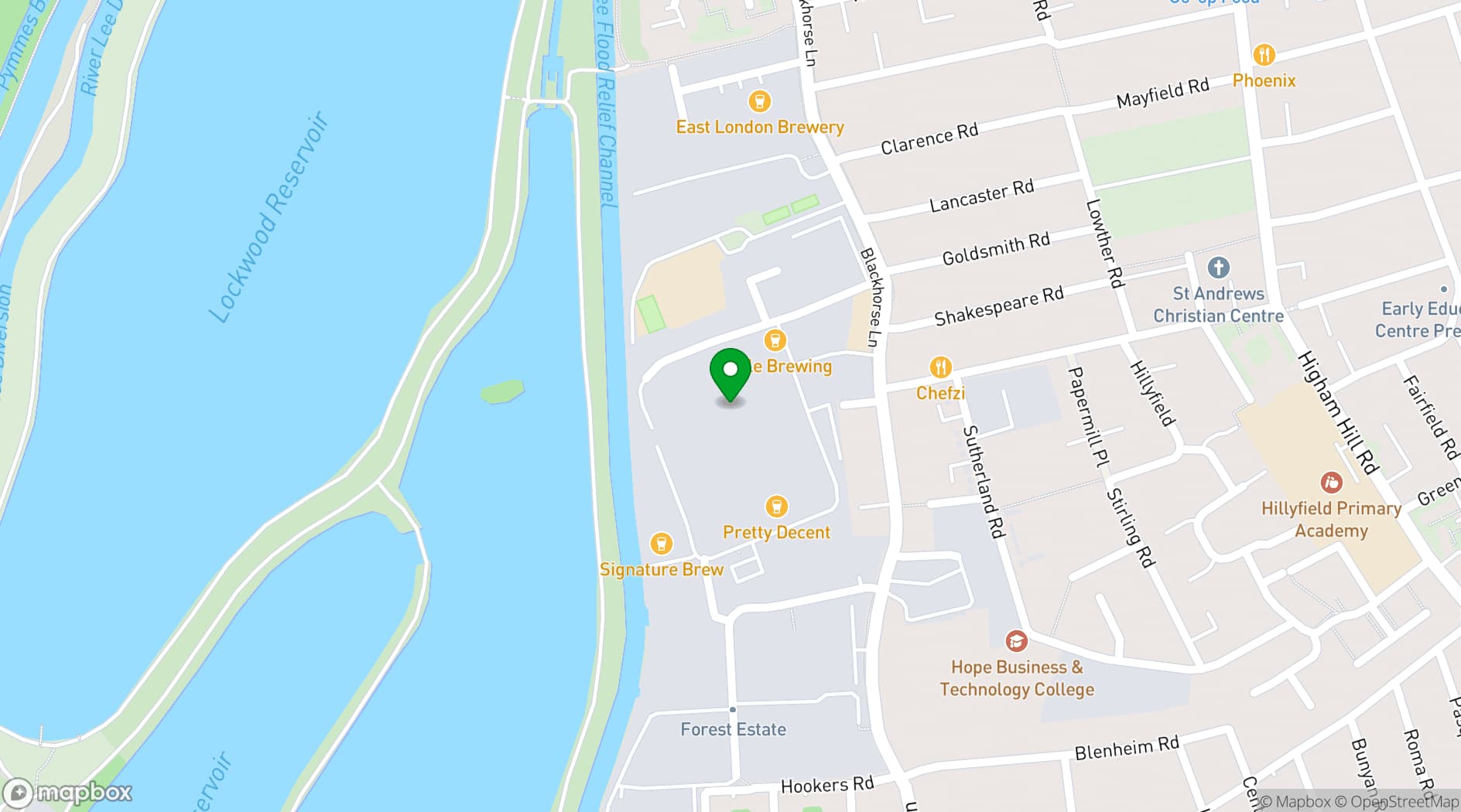 Map showing Party bus London 