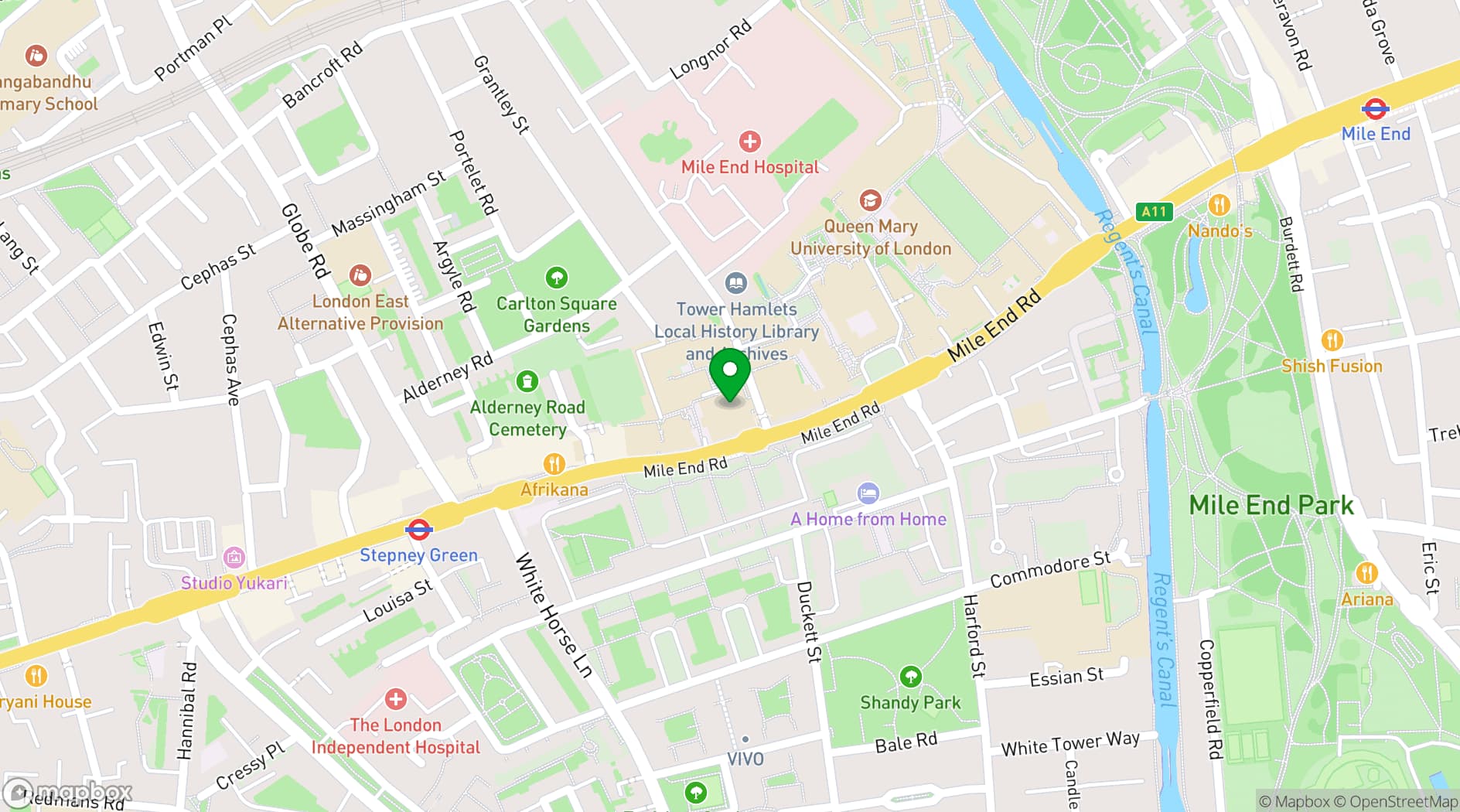 Map showing Drapers Bar & Kitchen 