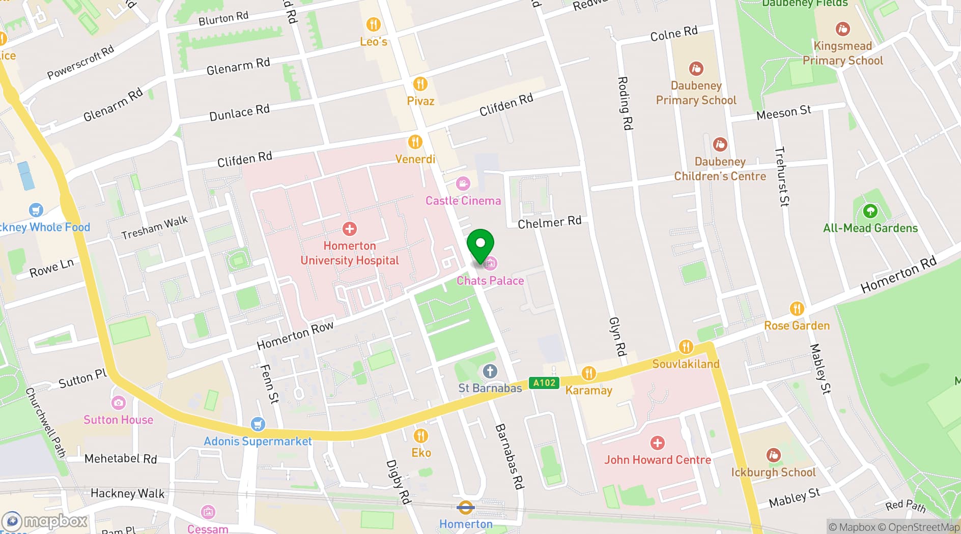 Map showing Chats Palace