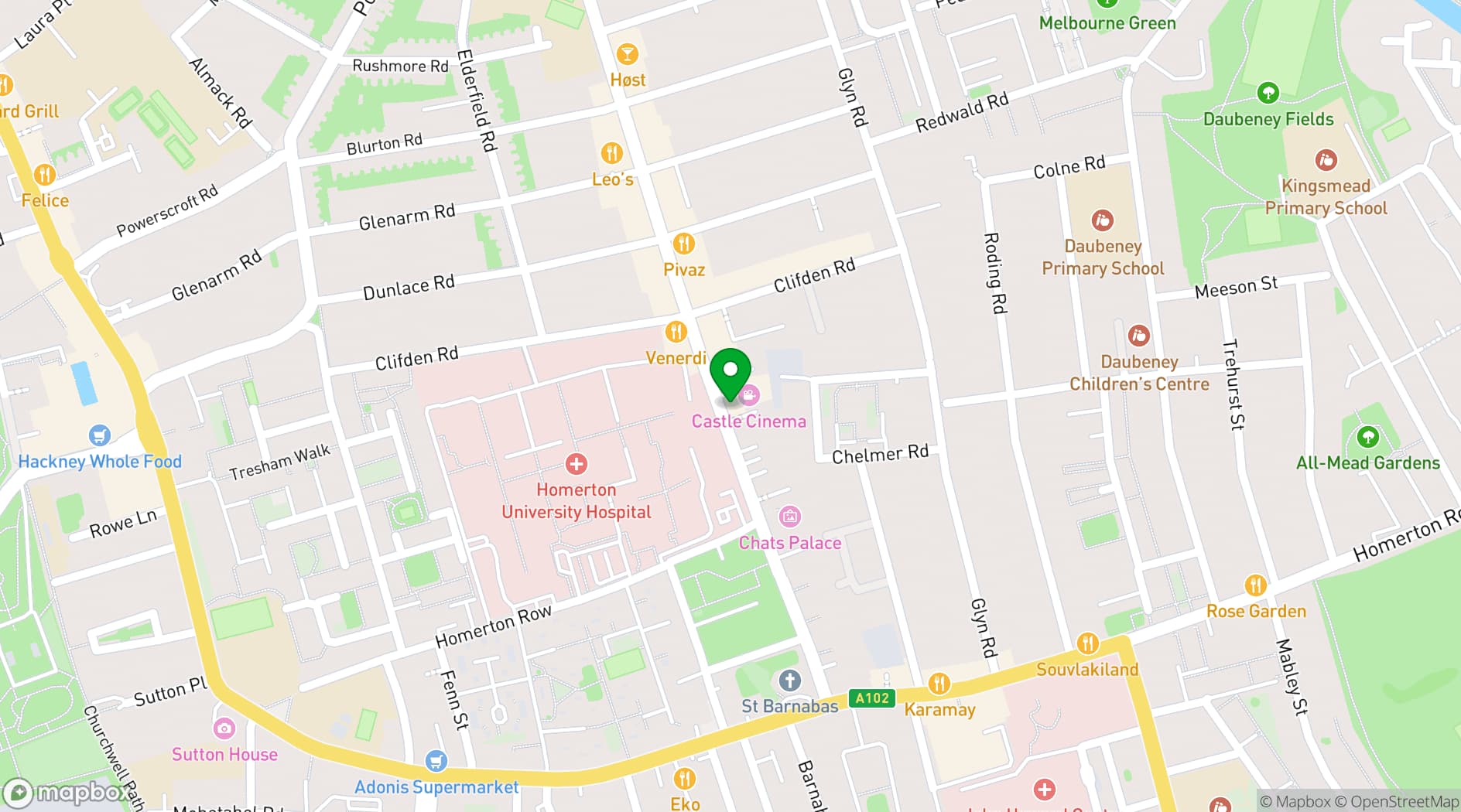 Map showing The Castle Cinema
