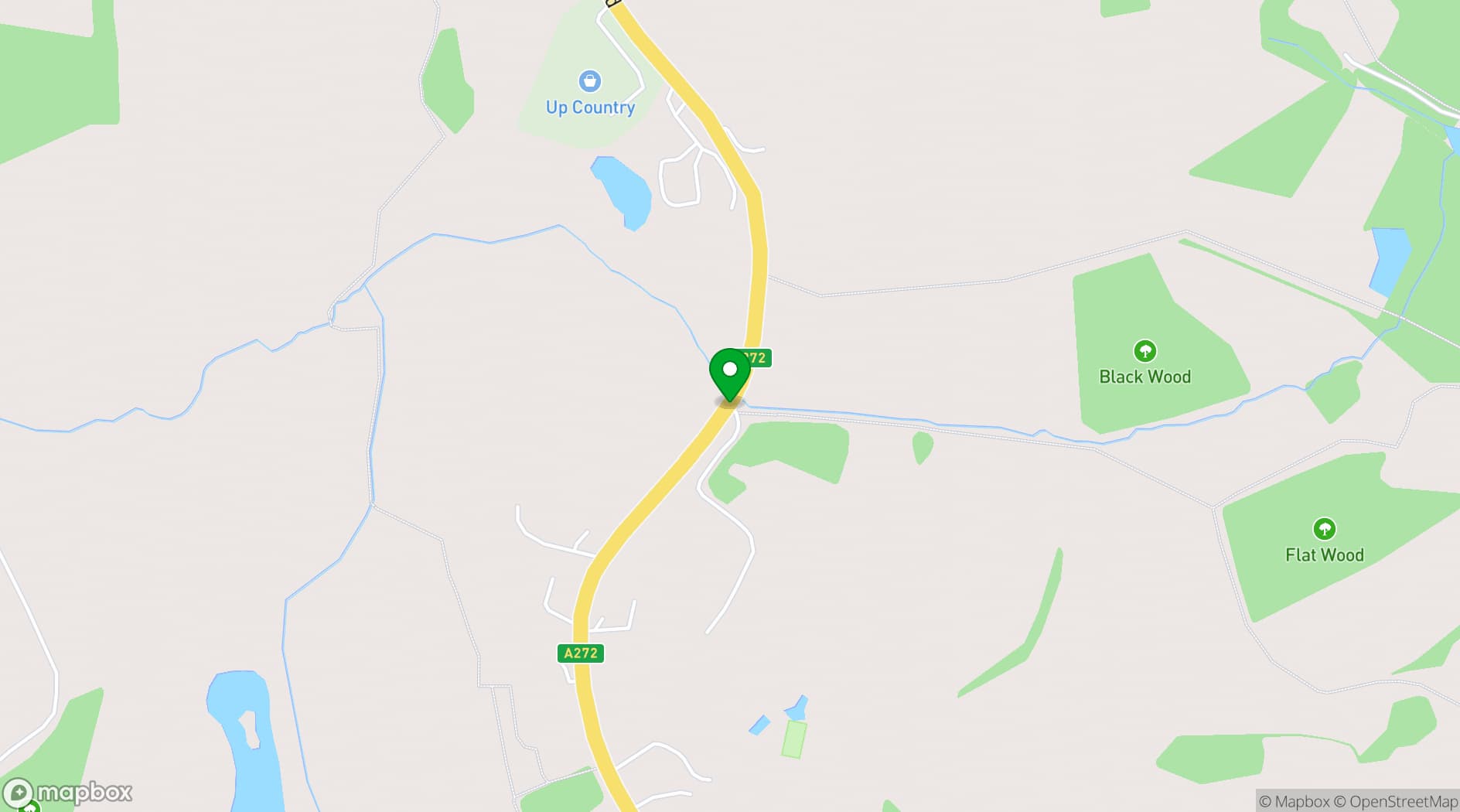 Map showing UpCountry Events Barn