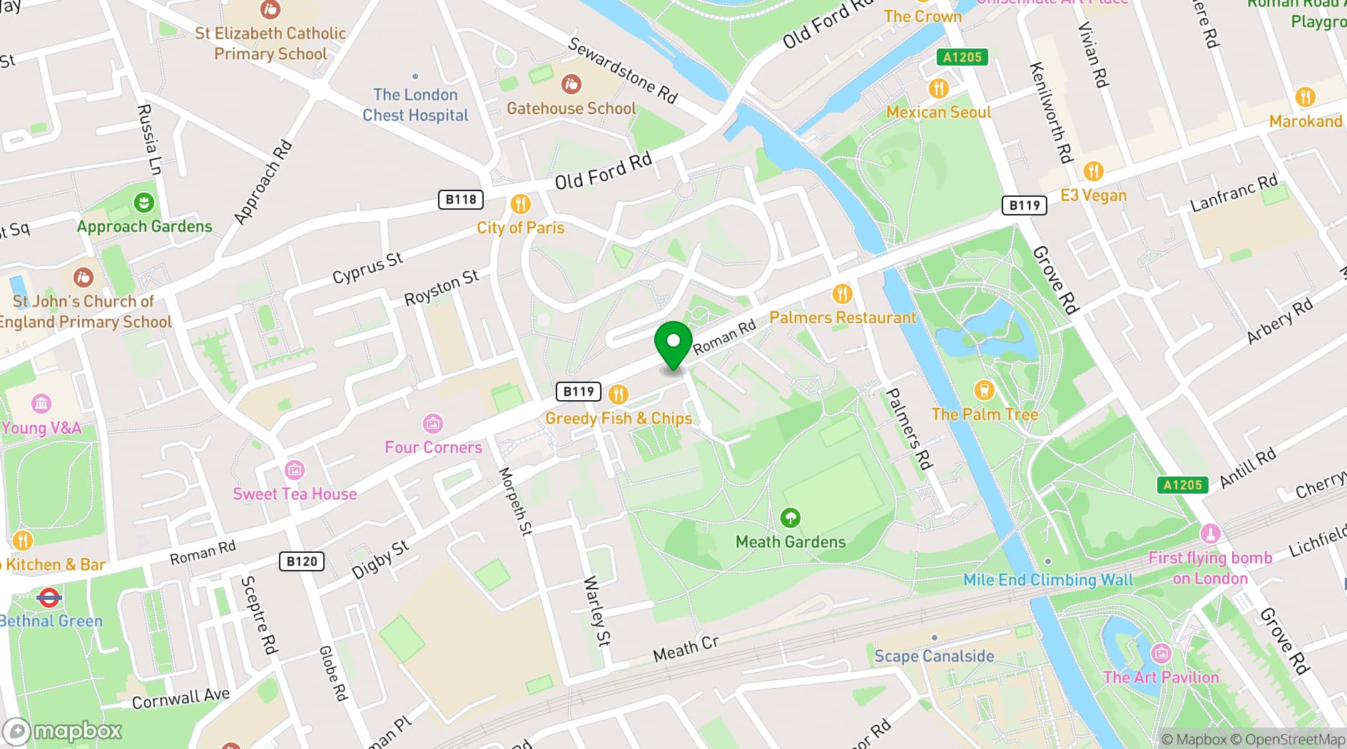 Map showing Angel & Crown