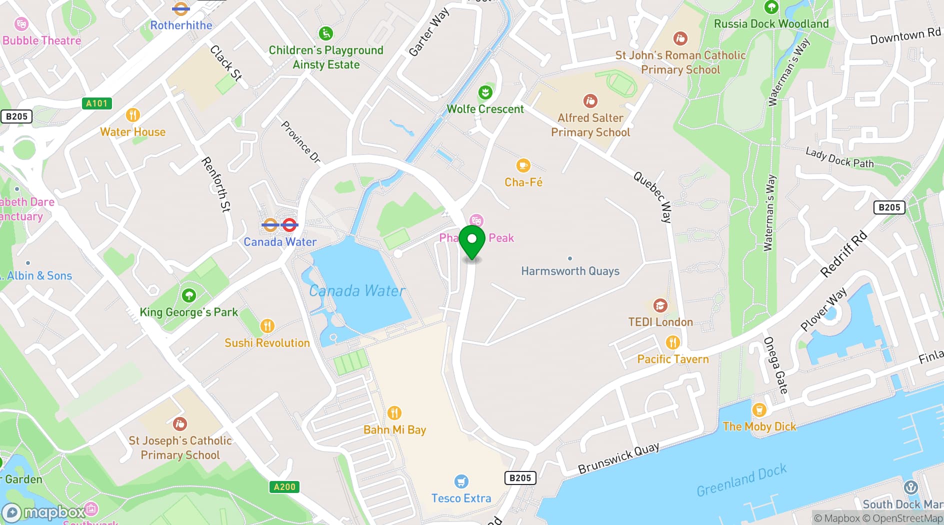 Map showing OVAL STUDIOS