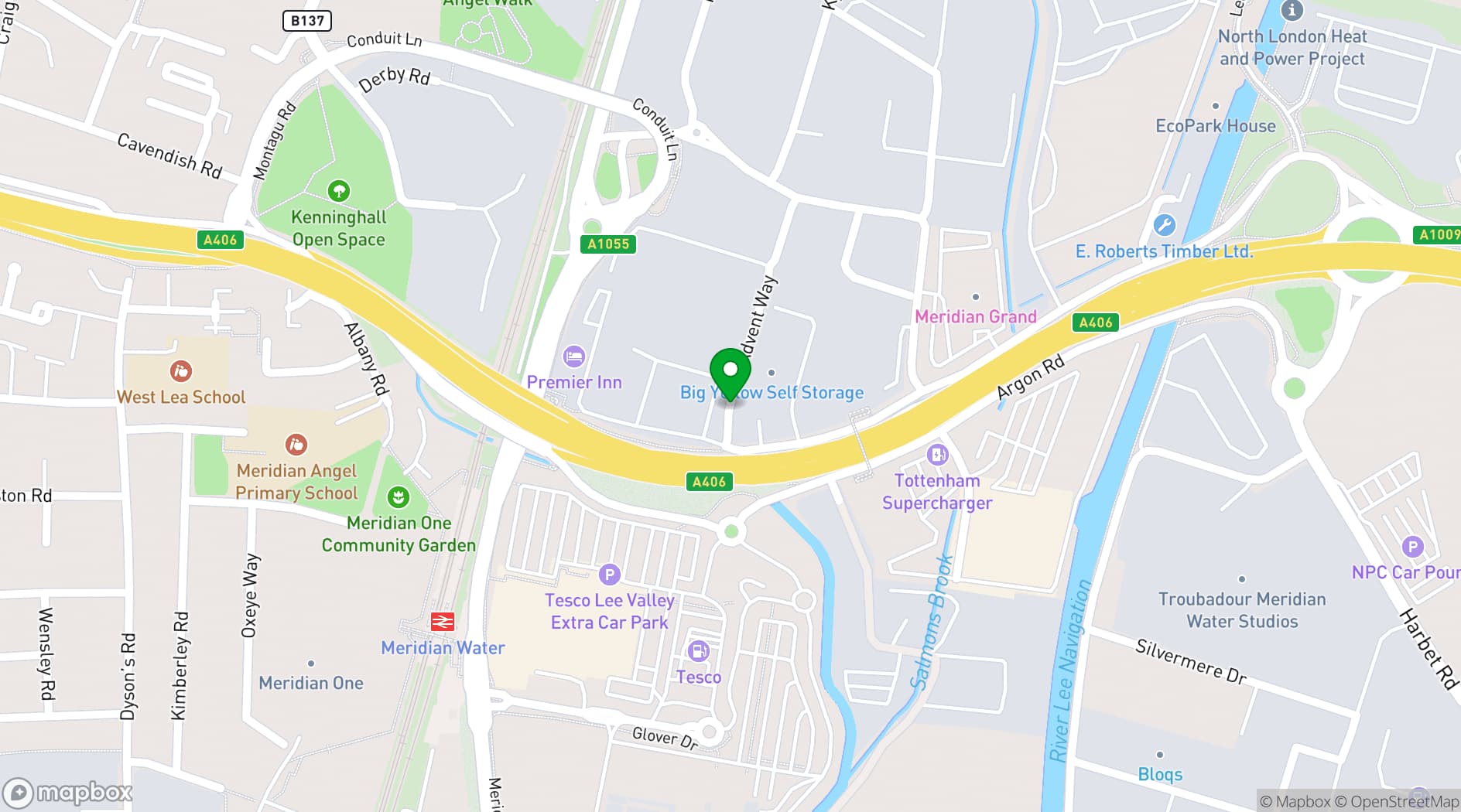 Map showing Meridian Grand