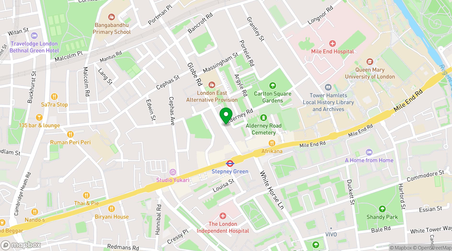 Map showing The Horn of Plenty