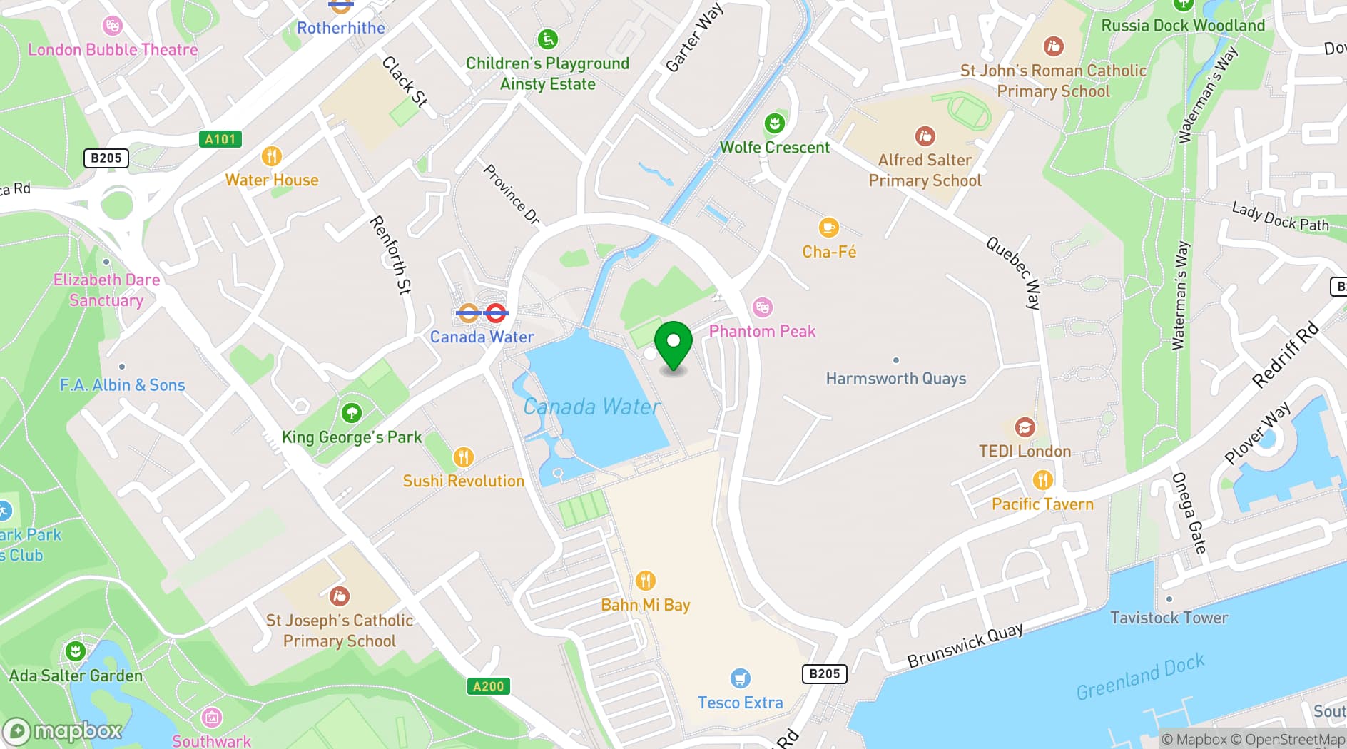 Map showing Dock X London