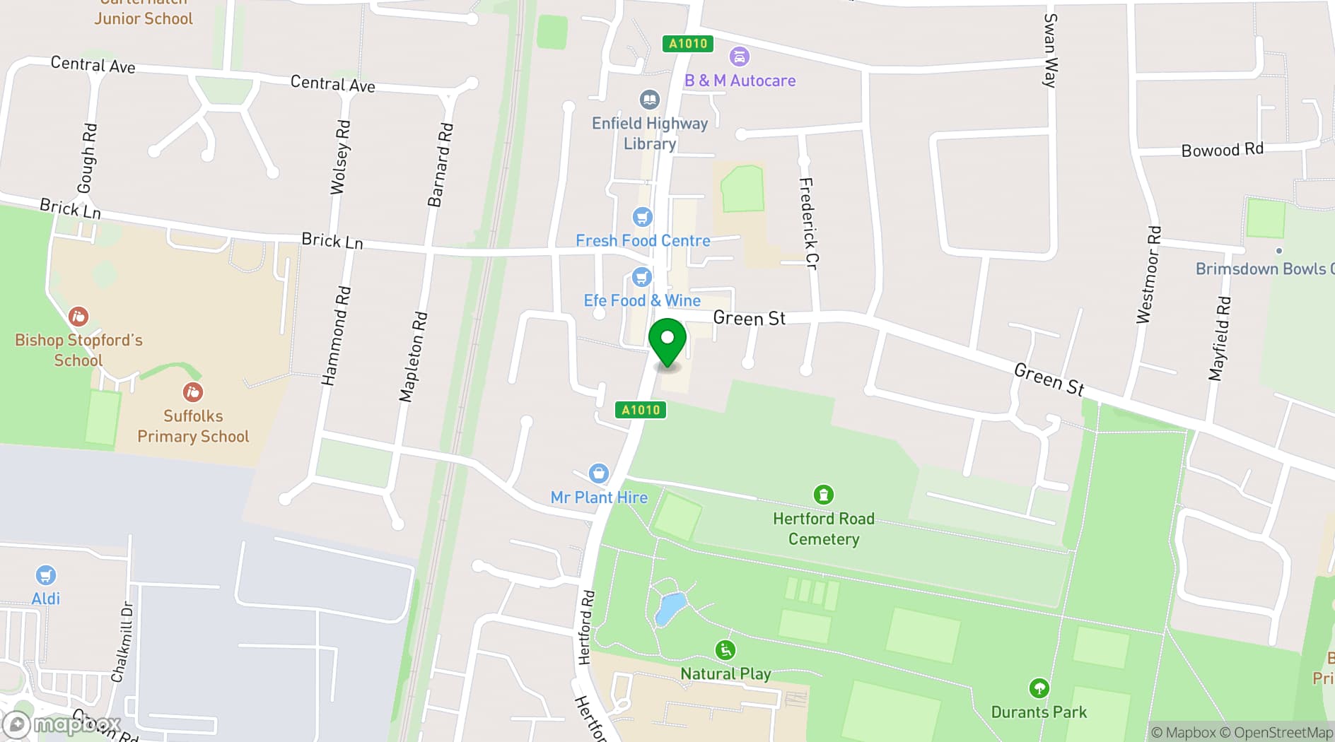 Map showing Enfield Highway Community Association