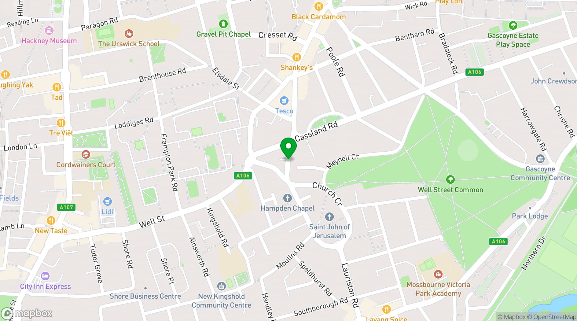 Map showing THE MAKERS HOUSE