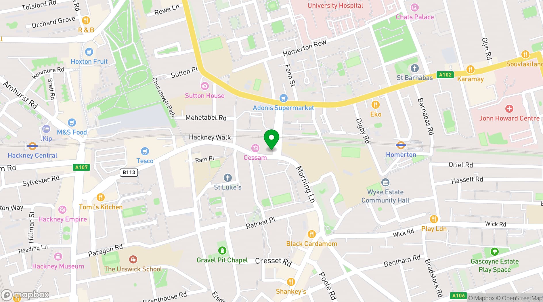 Map showing The Glove That Fits / Gloves Off