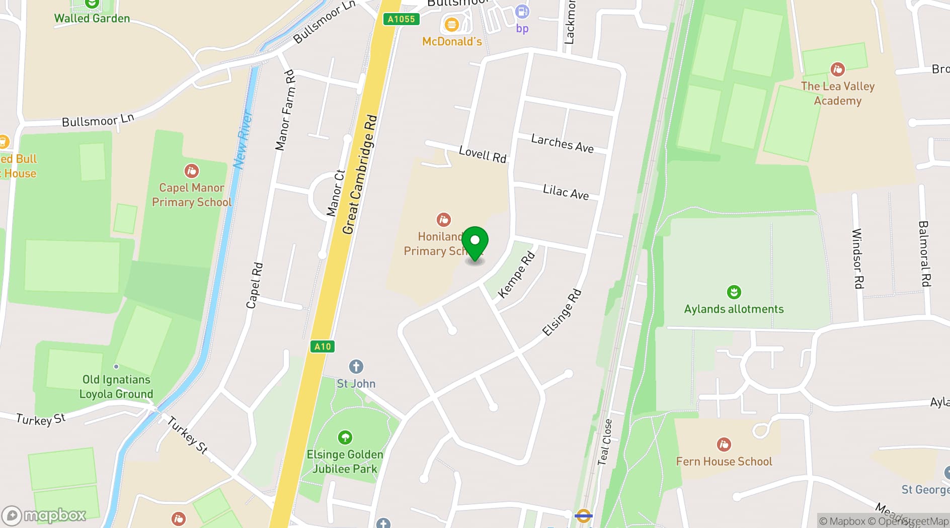 Map showing Kempe Hall