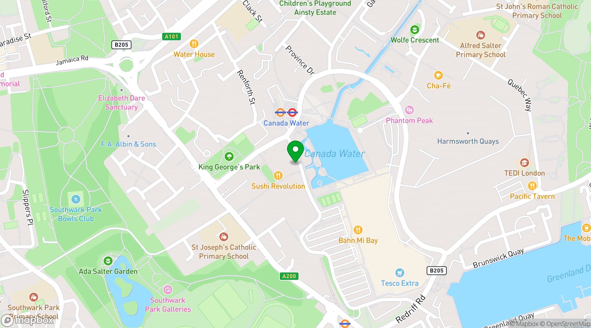 Map showing Foundervine Spaces