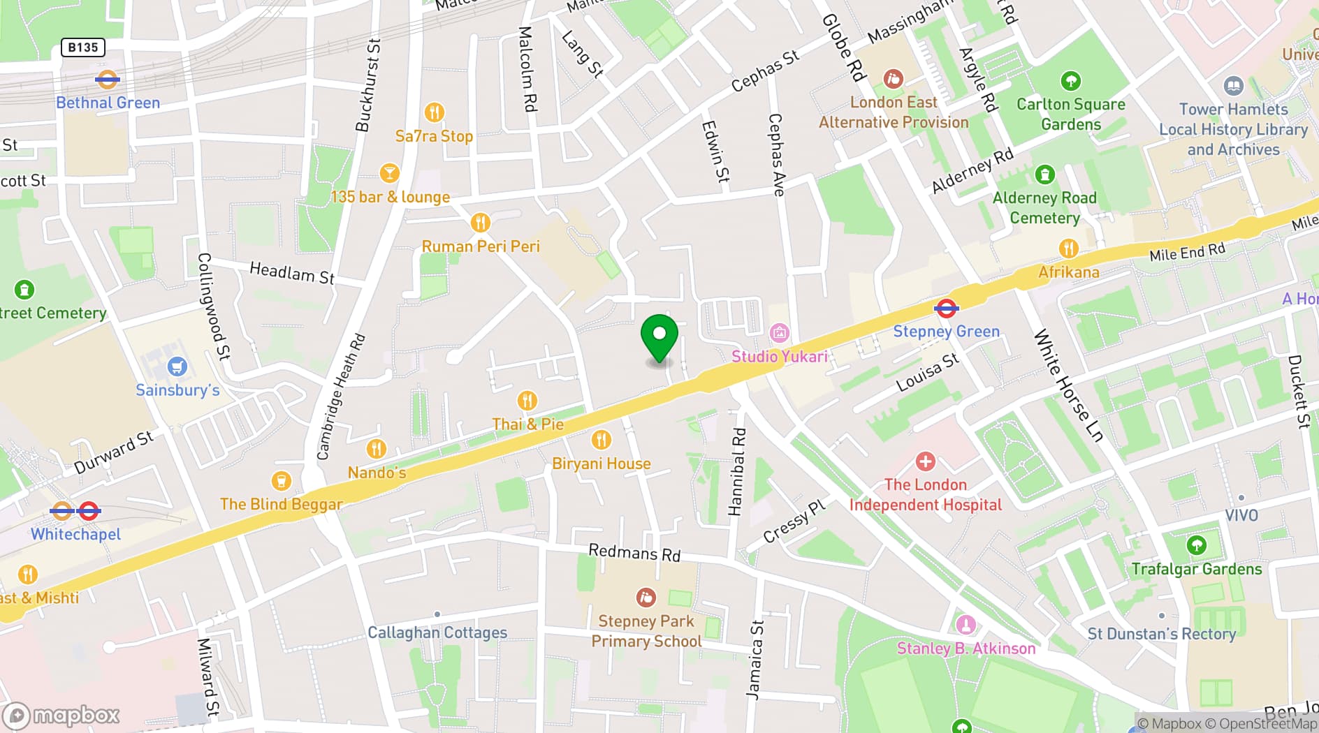 Map showing Genesis Cinema