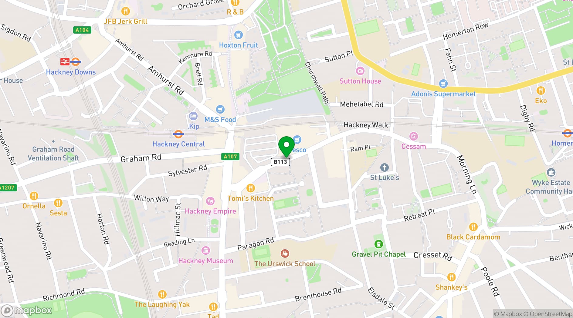 Map showing Studio 101