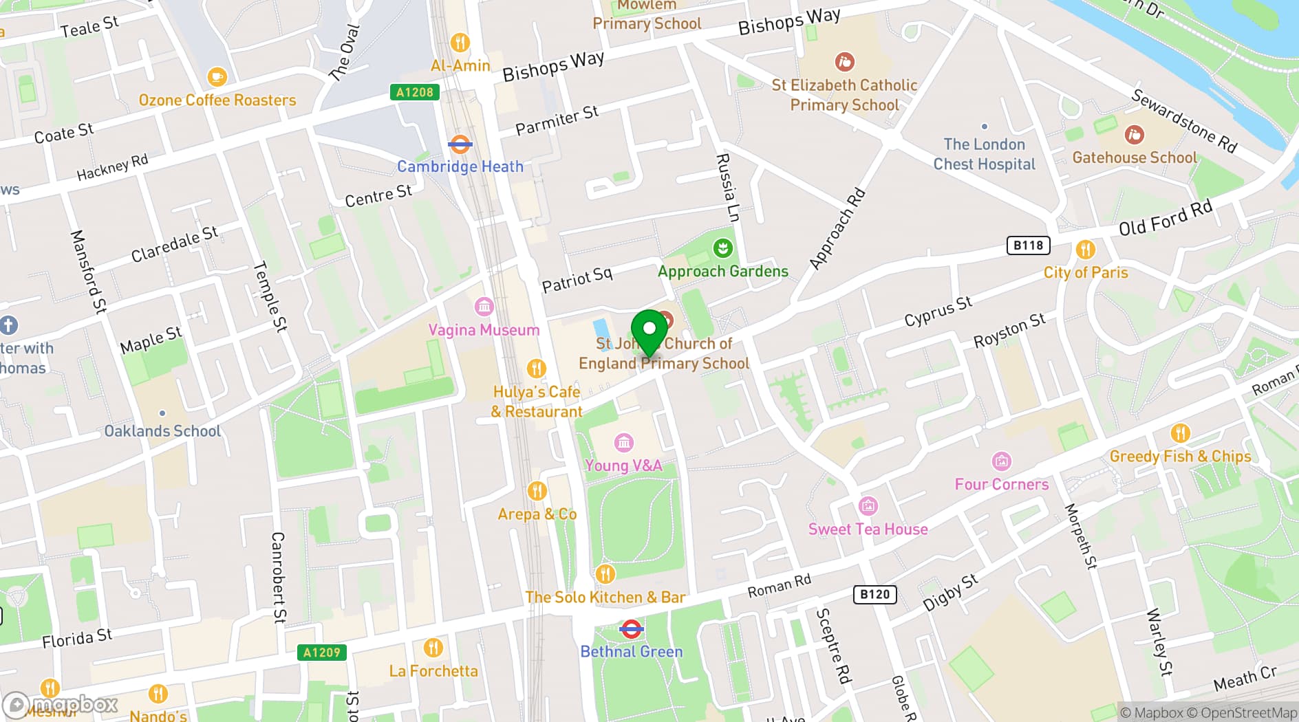 Map showing St Margaret's House