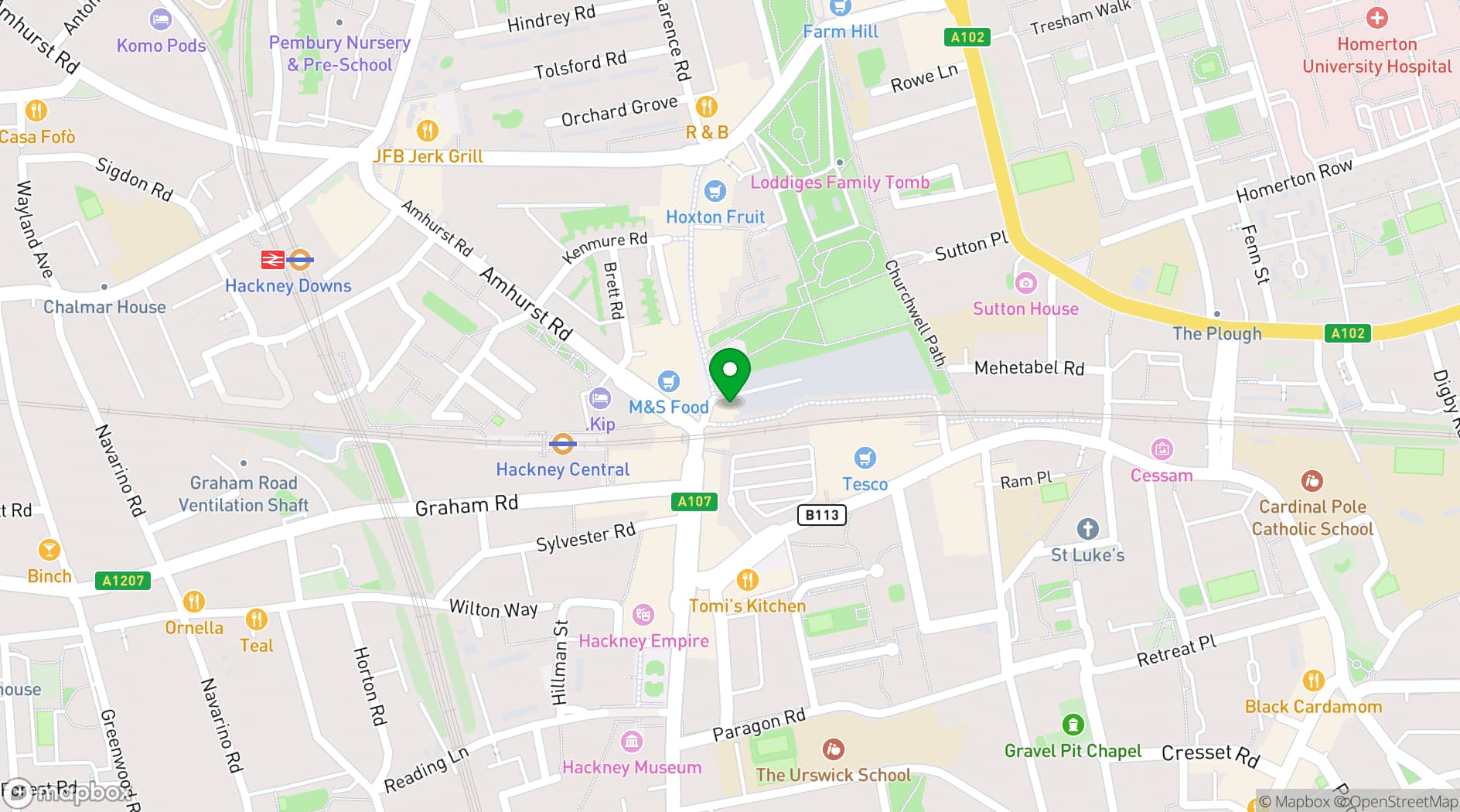 Map showing Paper Dress Studios