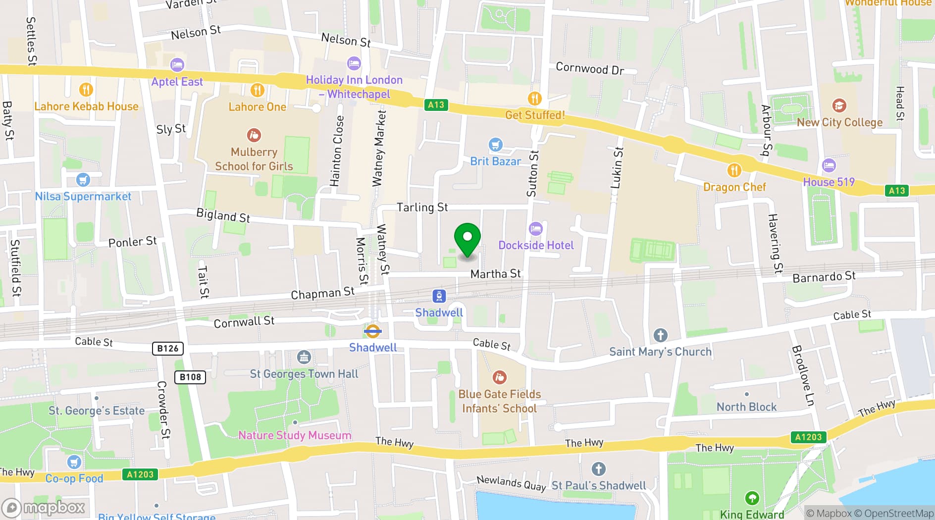 Map showing Tarling East Community Centre