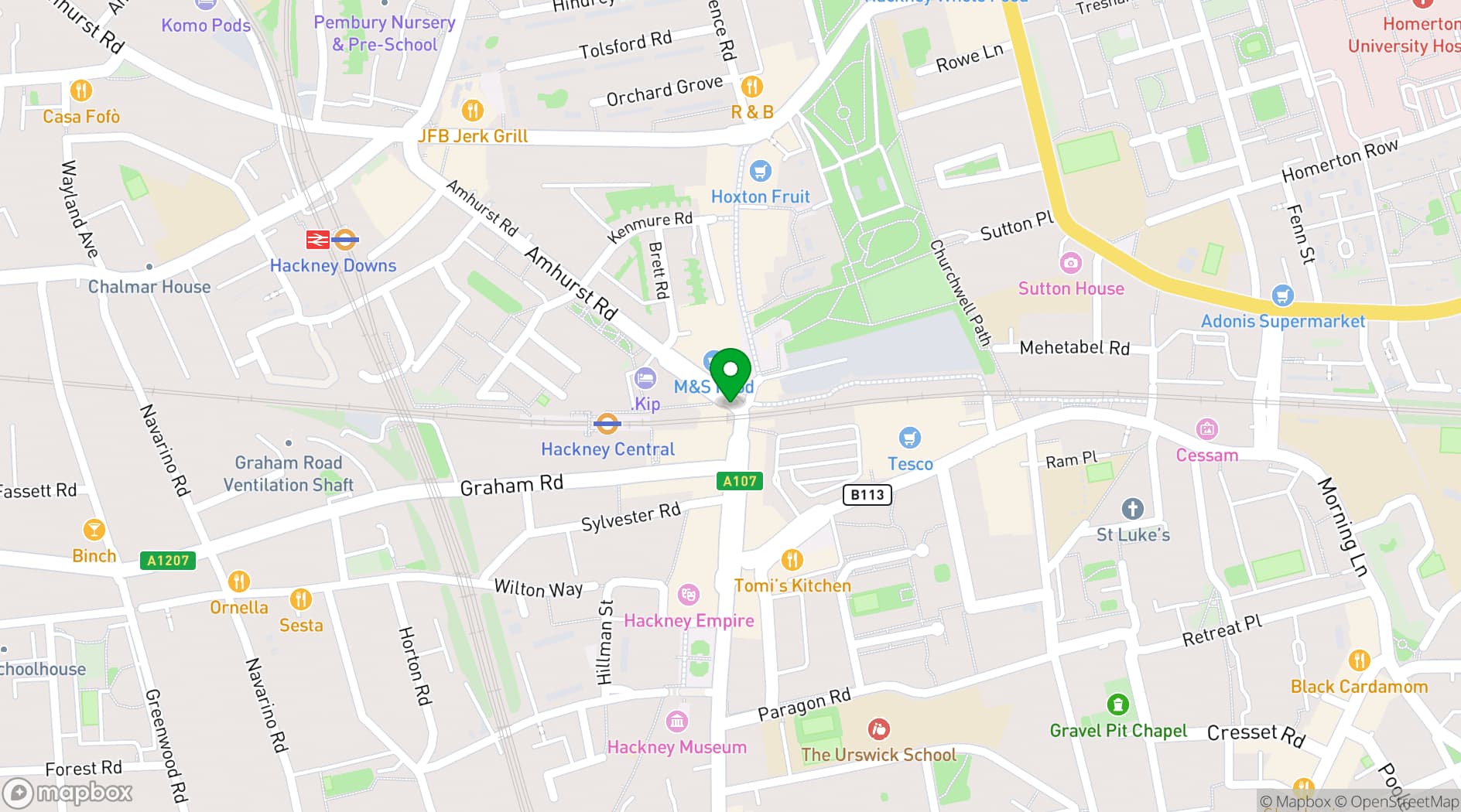 Map showing Oslo Hackney