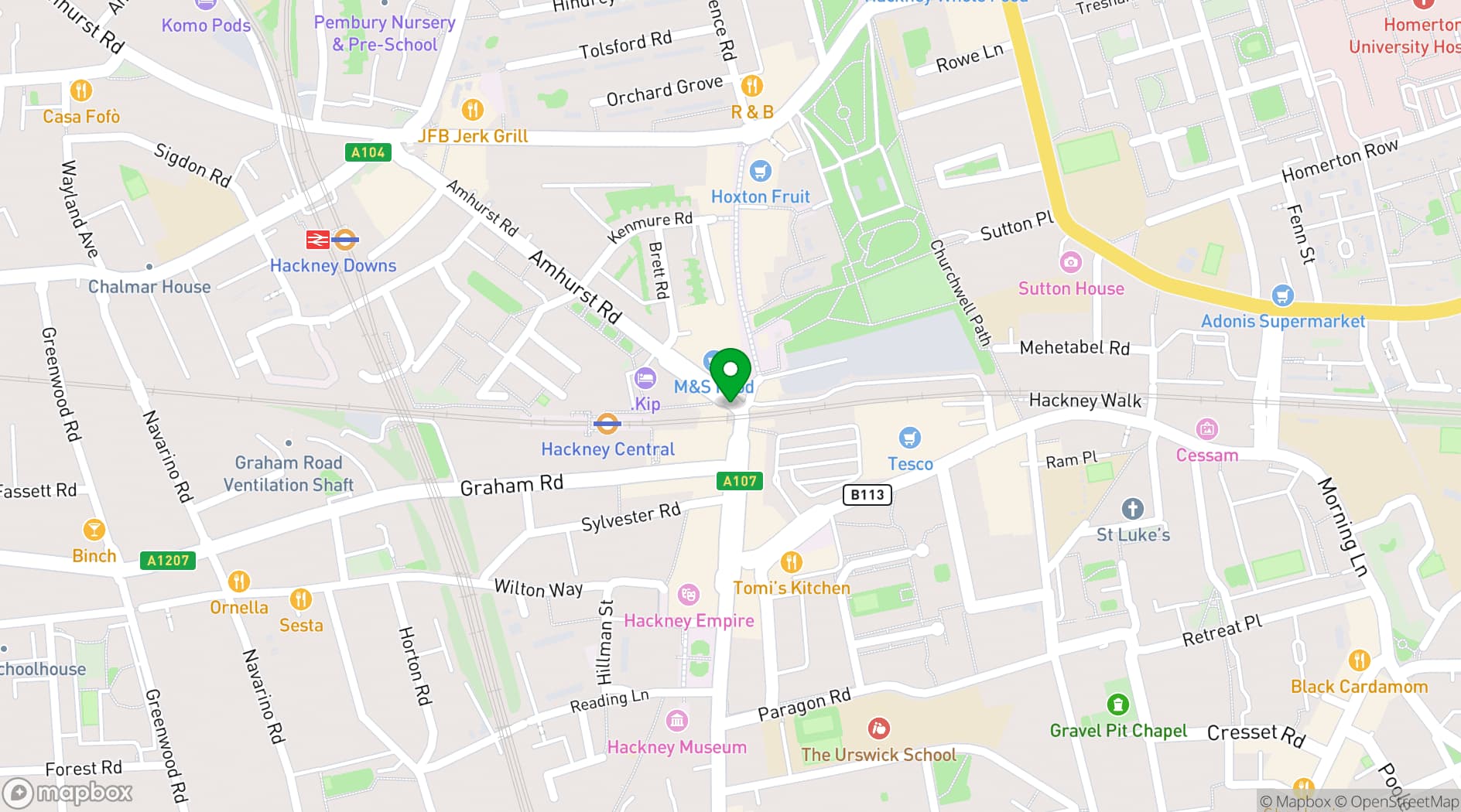 Map showing Oslo Hackney